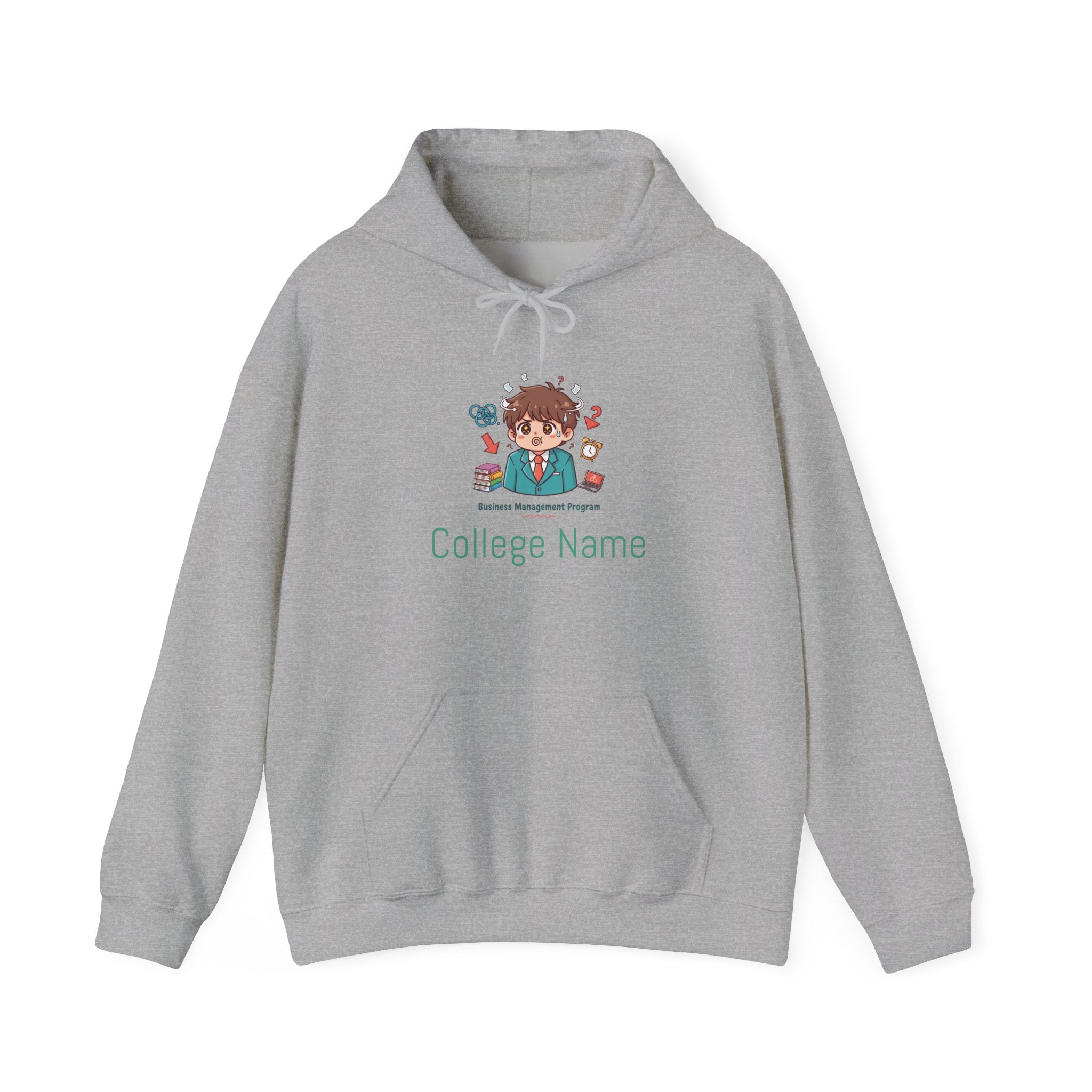 College Business Program Hoodie — Cute Student Mascot Design