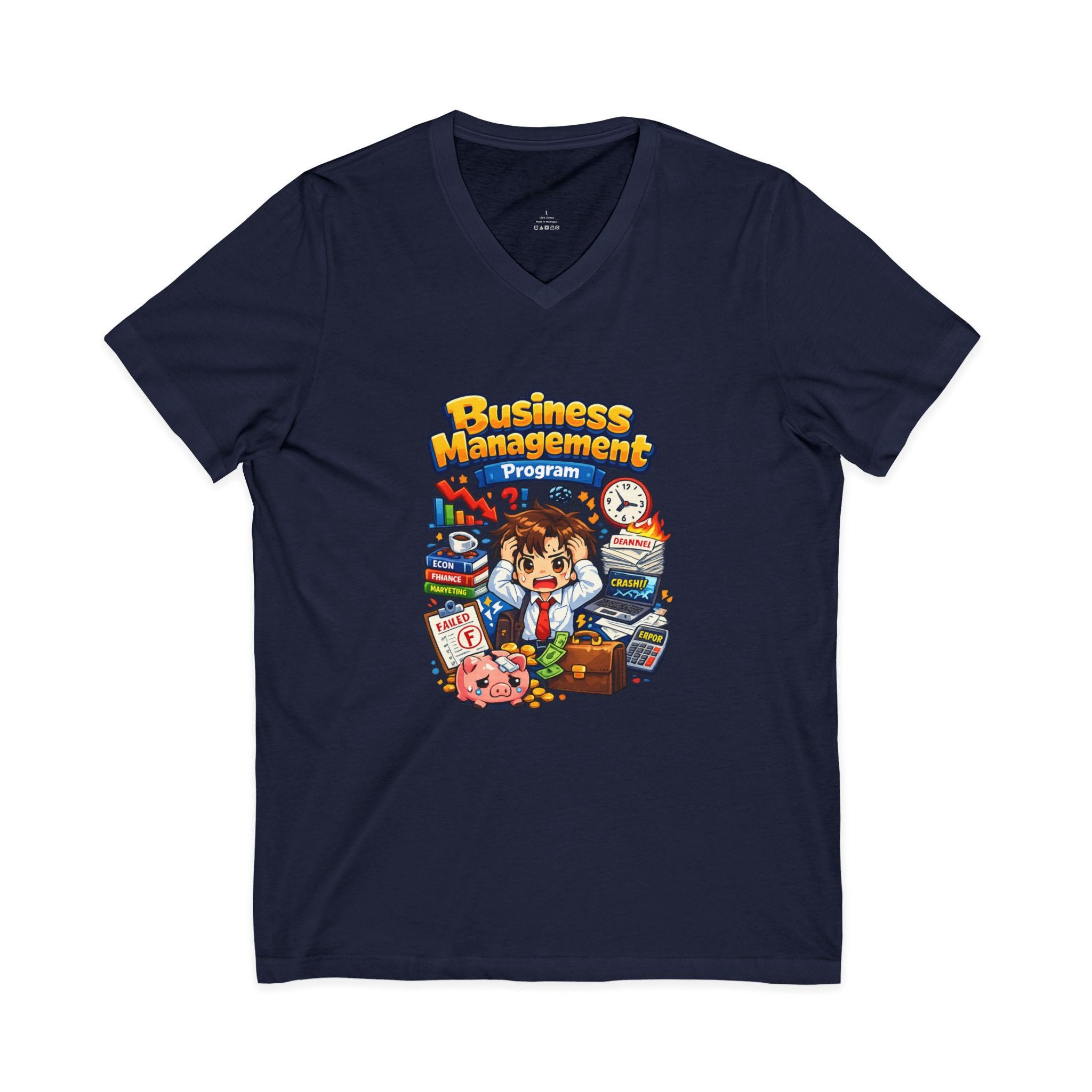 Business Management Program V-Neck Tee — College Student Career Prep Shirt