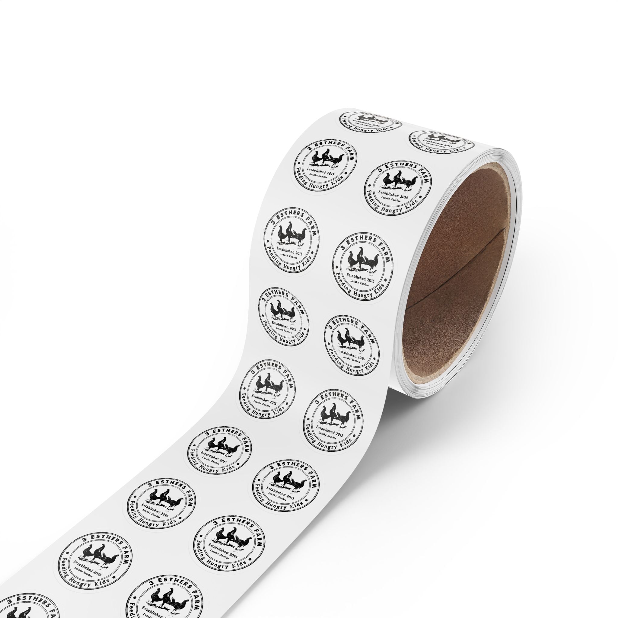 Round Farm Logo Sticker Roll — Custom Branding Labels for Jars, Packaging & Shipping