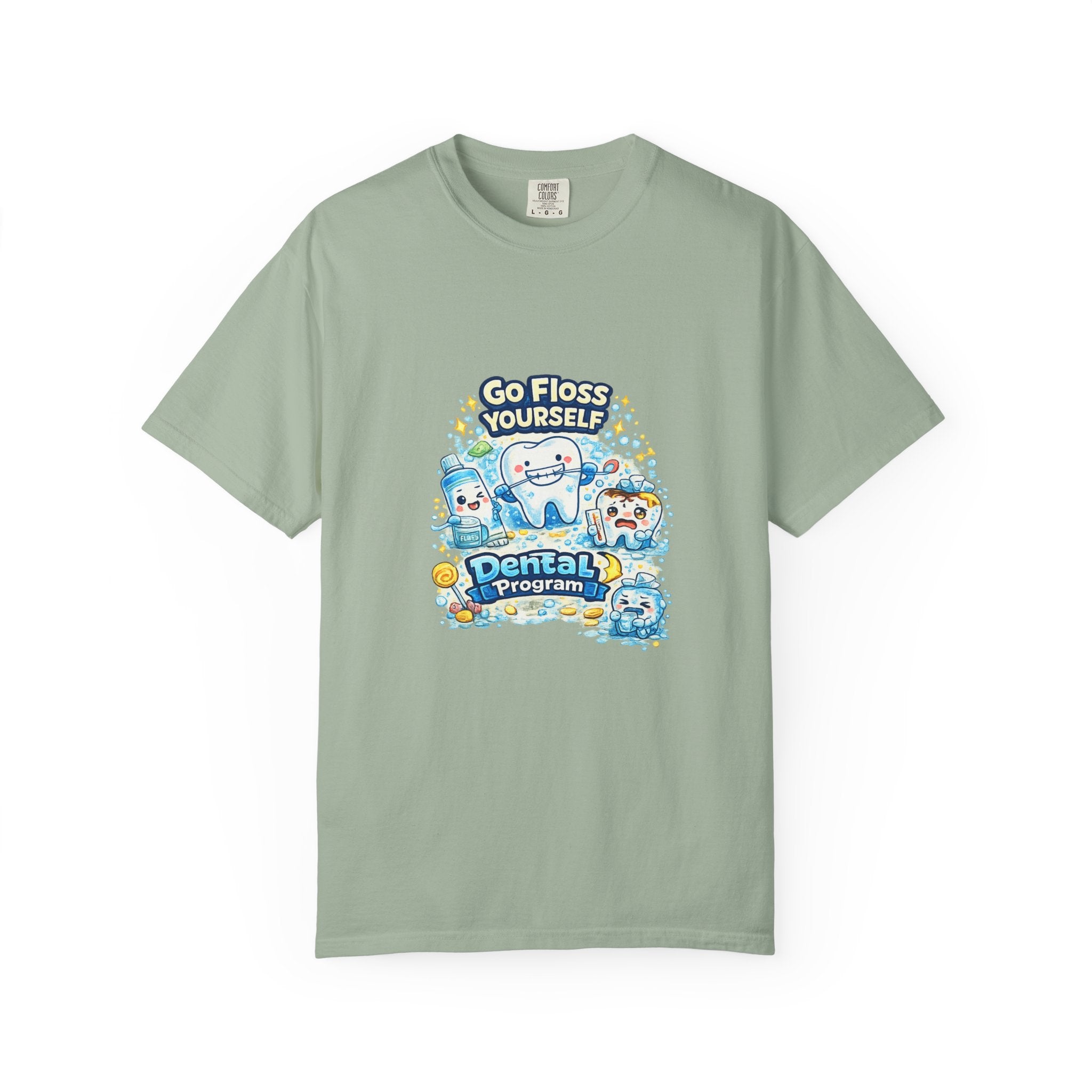 Go Floss Yourself Dental Program T-Shirt — Cute Tooth Cartoon Tee for Dental Students & Kids