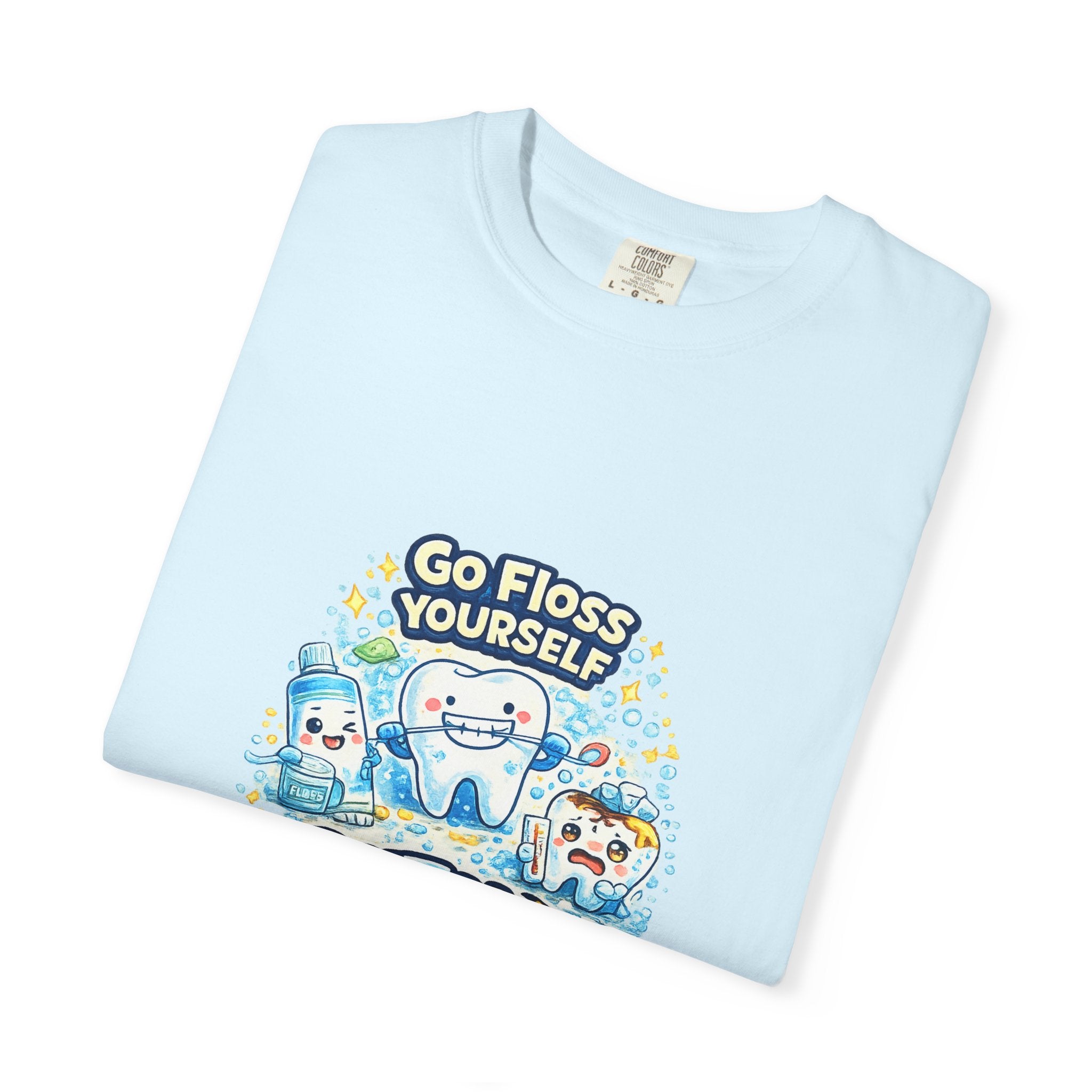 Go Floss Yourself Dental Program T-Shirt — Cute Tooth Cartoon Tee for Dental Students & Kids