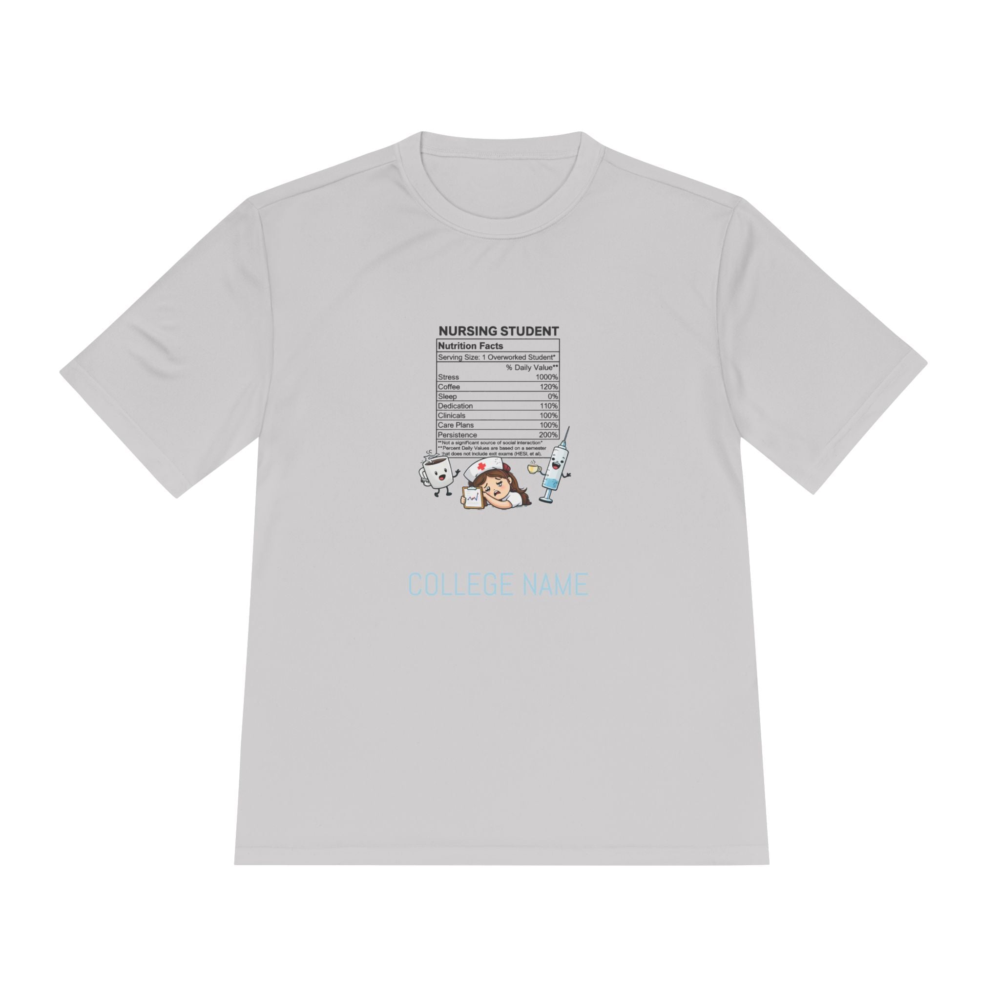 Nursing Student Nutrition Facts Tee — Funny Nursing School Gift