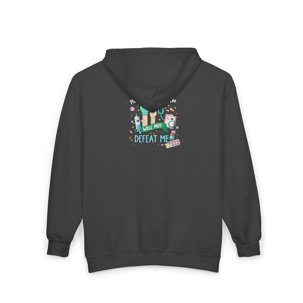 Nursing Program Zip Hoodie — 'Nursing Program Will Not Defeat Me' Full-Zip Sweatshirt