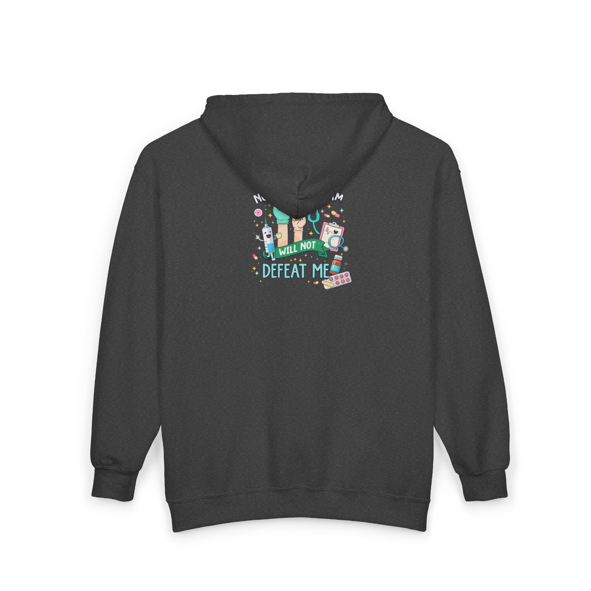 Nursing Program Zip Hoodie — 'Nursing Program Will Not Defeat Me' Full-Zip Sweatshirt