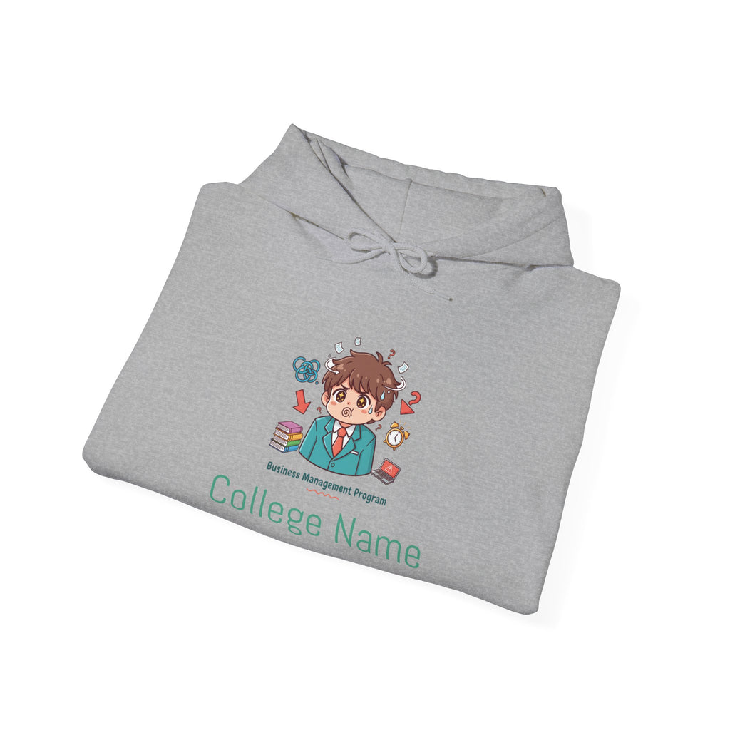 College Business Program Hoodie — Cute Student Mascot Design