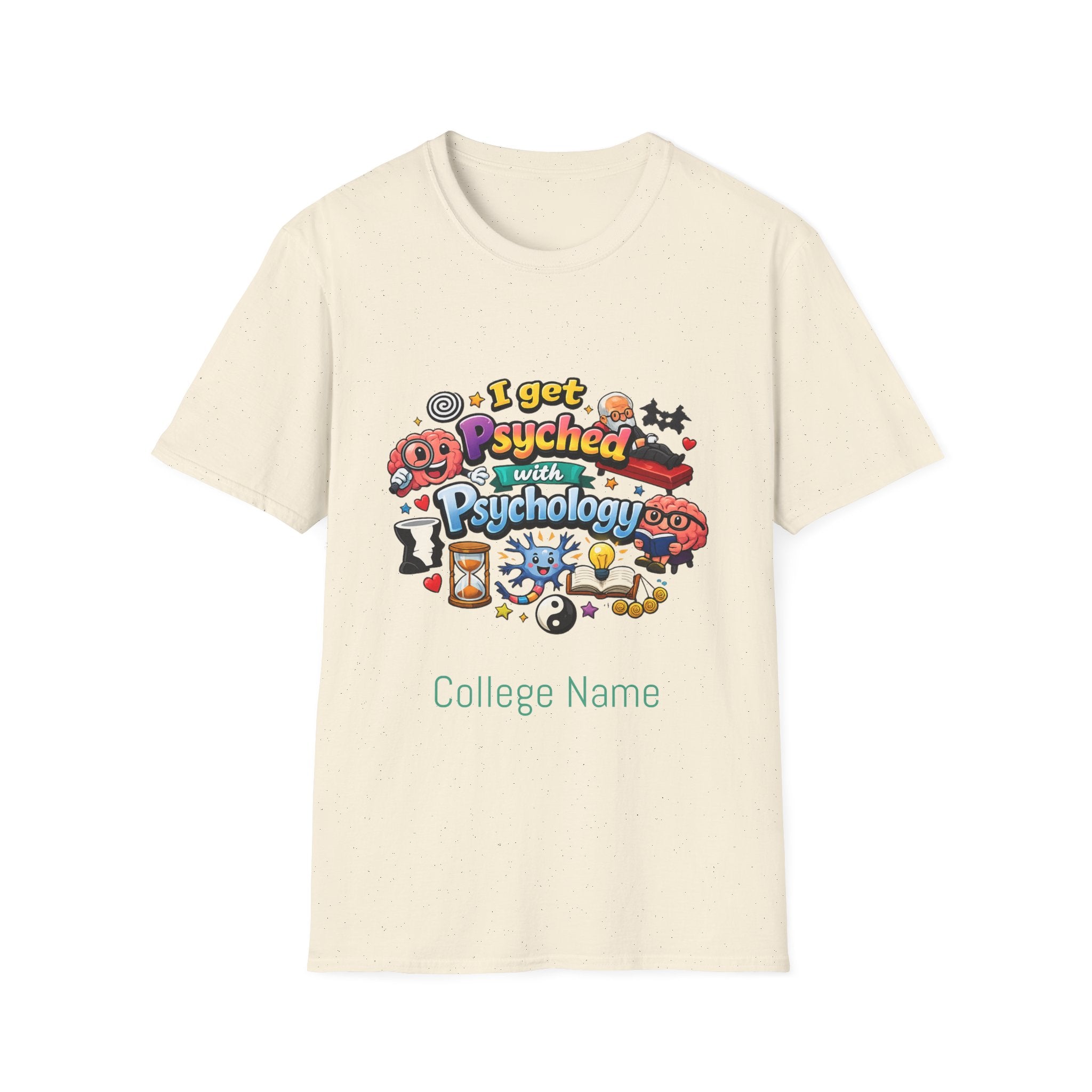 I Get Psyched About Psychology T-Shirt — Cute Psychology Major Tee