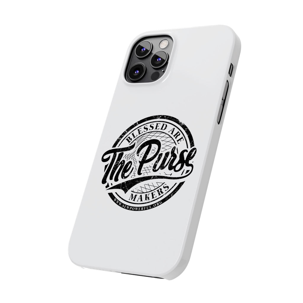 Slim Phone Case — "Blessed Are The Purse Makers" Vintage Script Phone Cover