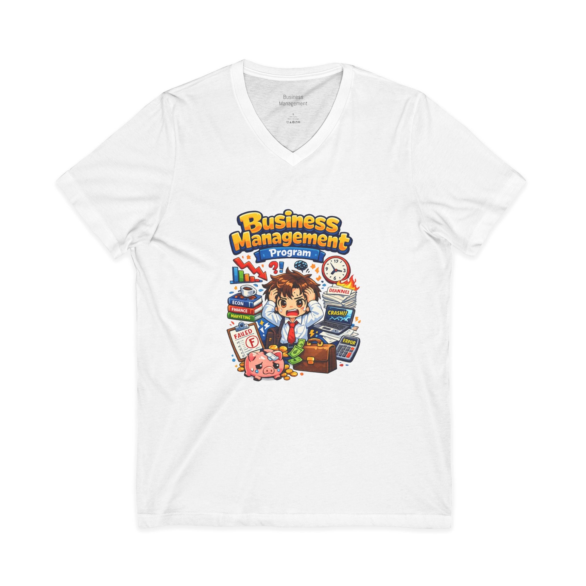 Business Management Program V-Neck Tee — College Student Career Prep Shirt