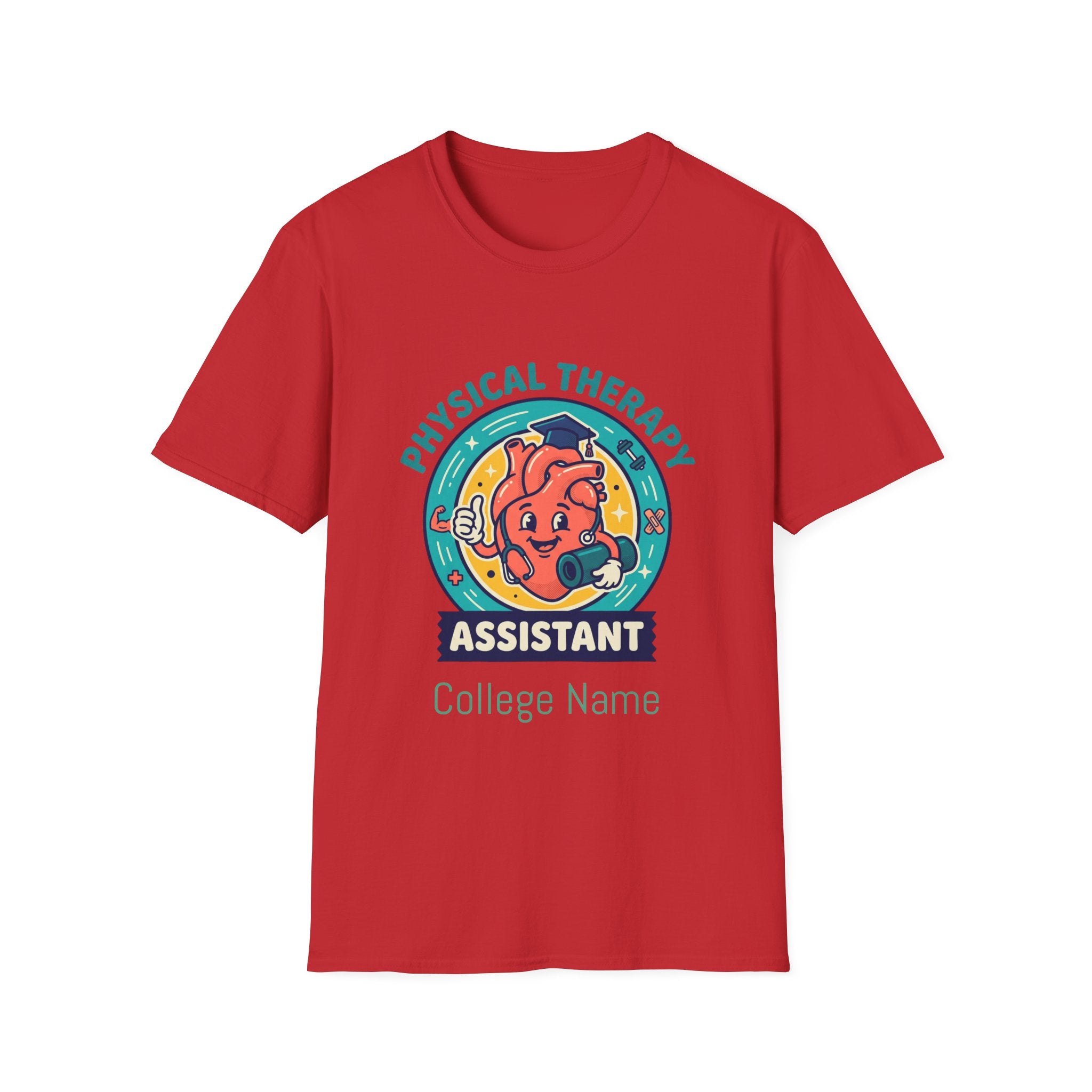 Physical Therapy Assistant T‑Shirt — Cute Anatomical Heart Design (College Name Option)