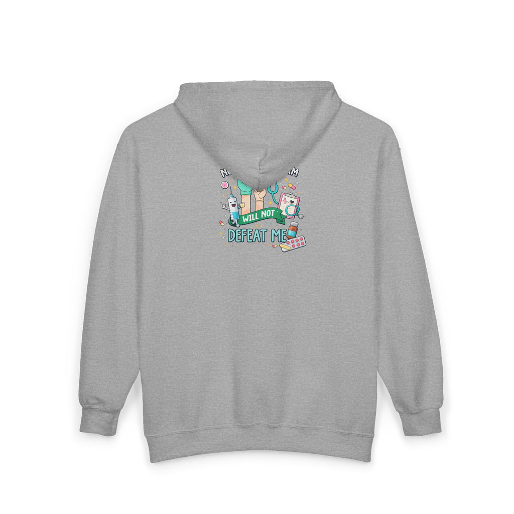 Nursing Program Zip Hoodie — 'Nursing Program Will Not Defeat Me' Full-Zip Sweatshirt