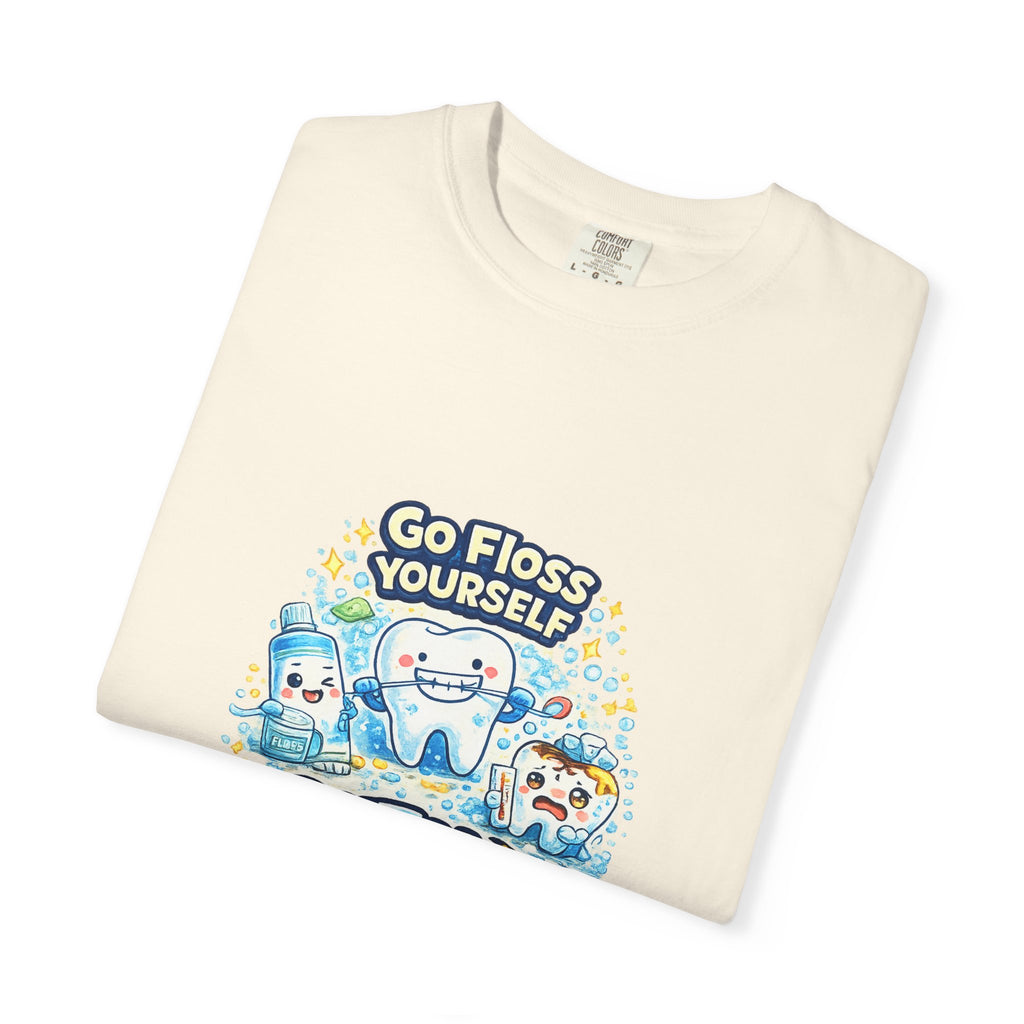 Go Floss Yourself Dental Program T-Shirt — Cute Tooth Cartoon Tee for Dental Students & Kids