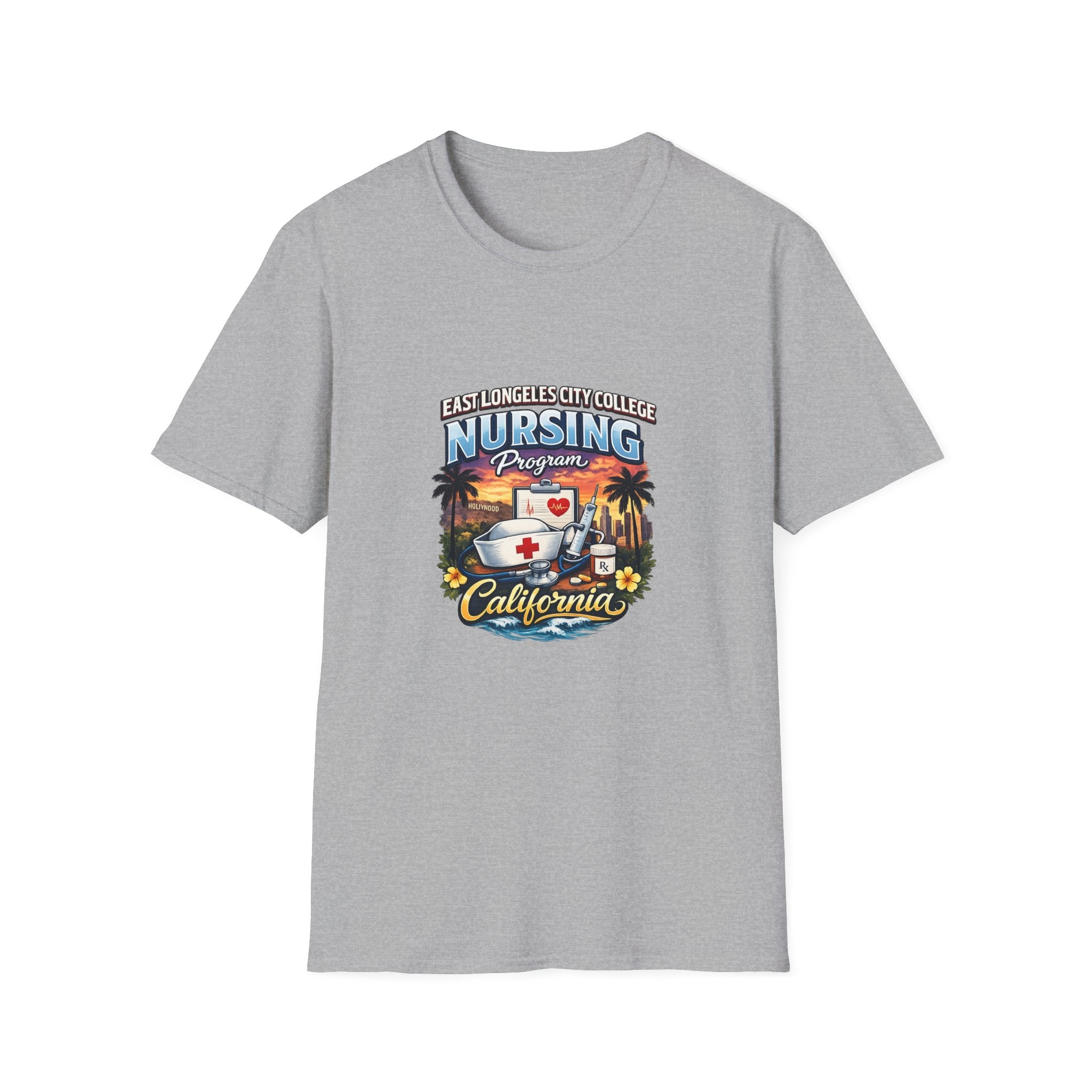 California Nursing Program T-Shirt — Retro Palm Tree Beach Nurse Design