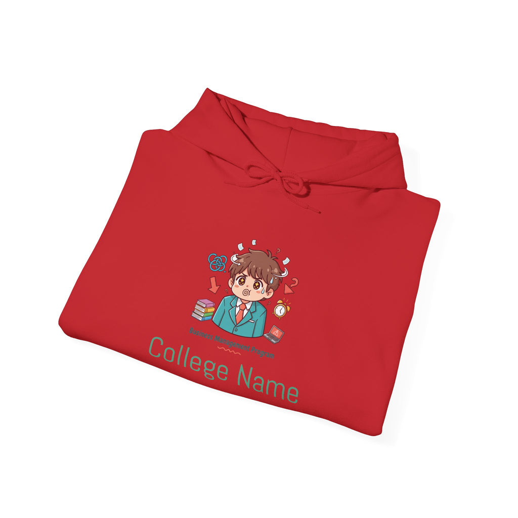 College Business Program Hoodie — Cute Student Mascot Design