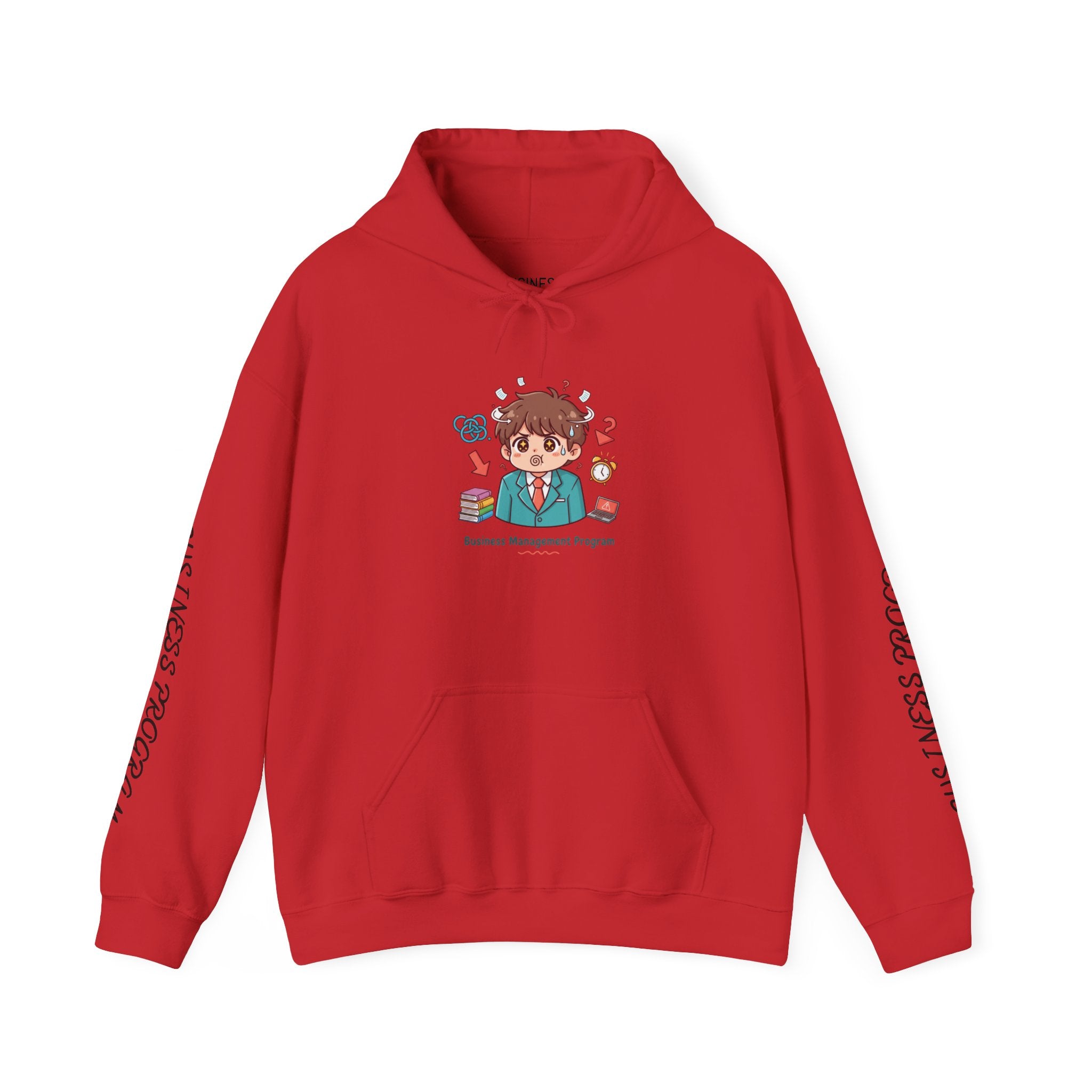 College Business Program Hoodie — Cute Student Mascot Design