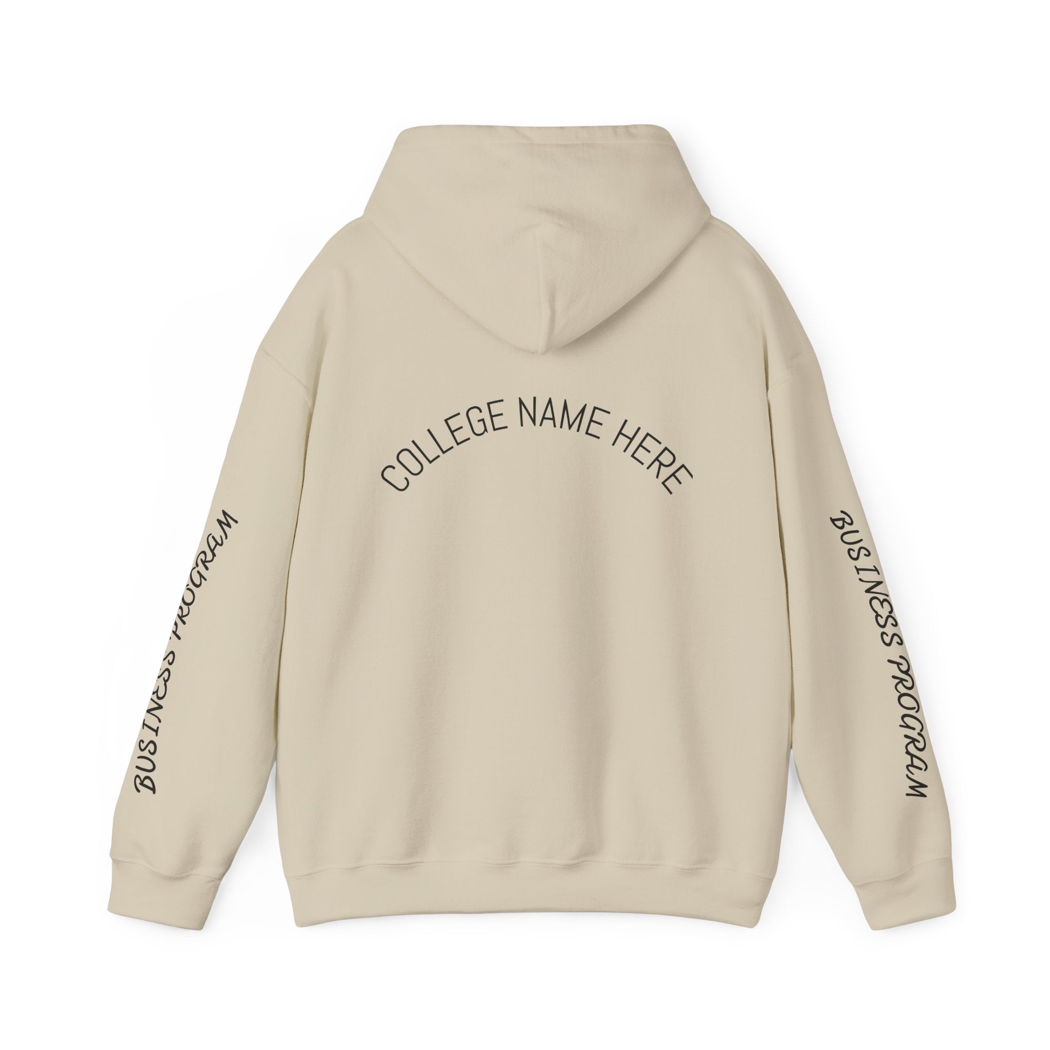 College Business Program Hoodie — Cute Student Mascot Design