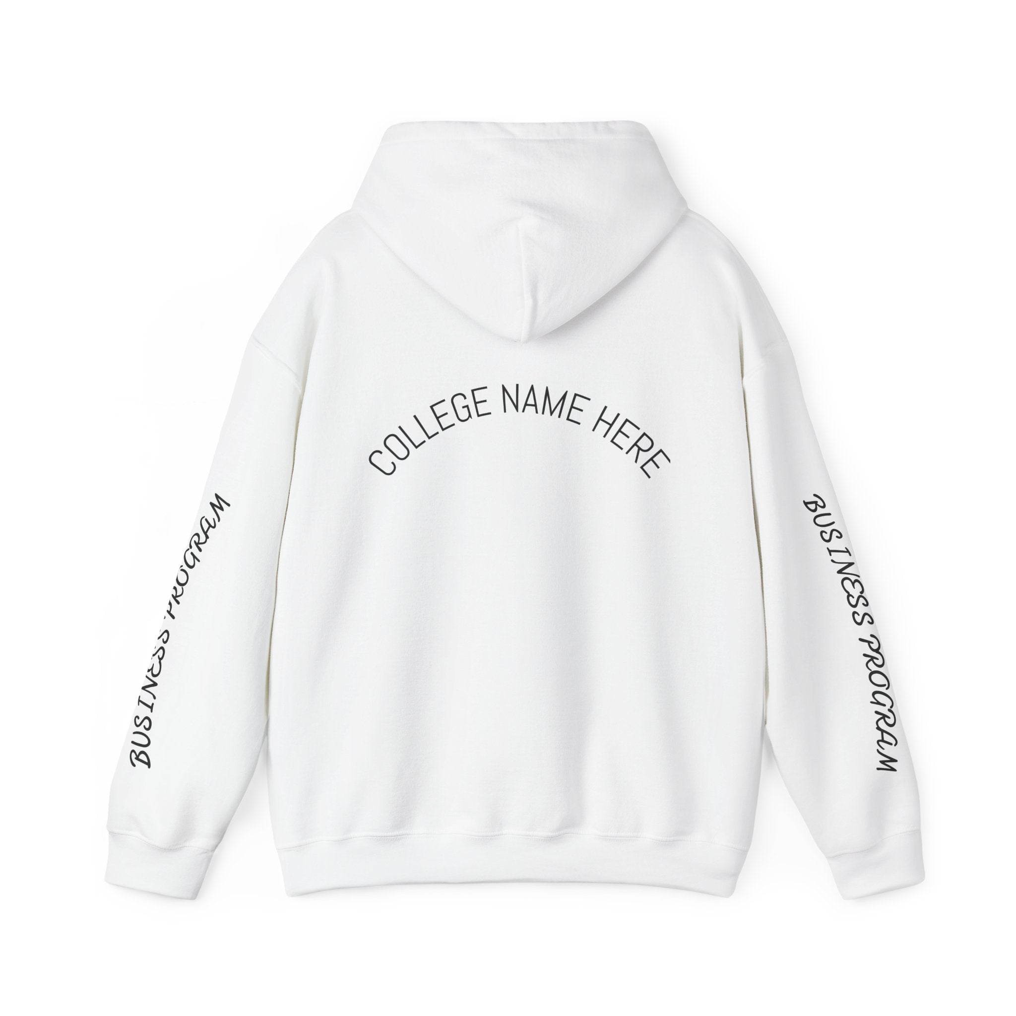 College Business Program Hoodie — Cute Student Mascot Design
