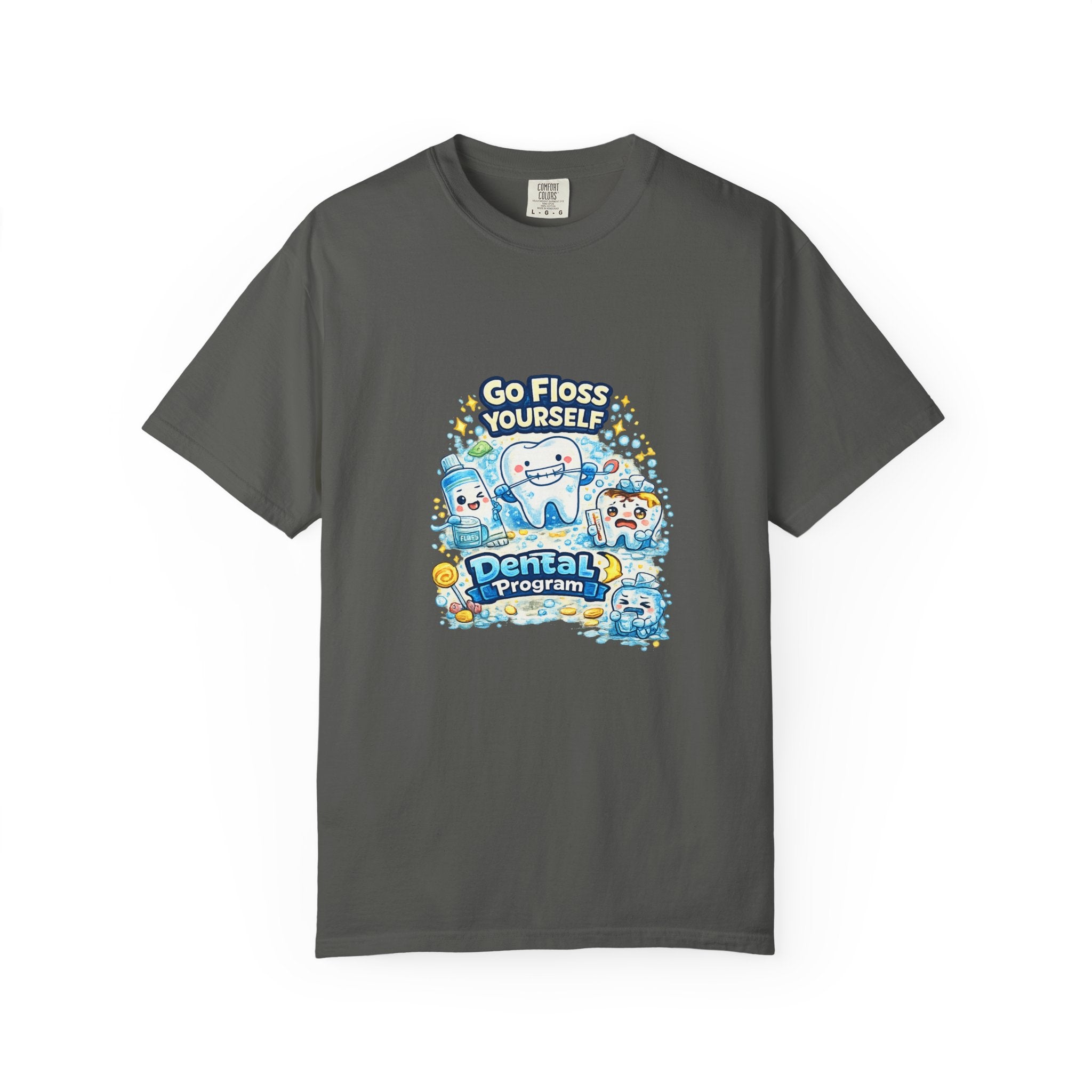Go Floss Yourself Dental Program T-Shirt — Cute Tooth Cartoon Tee for Dental Students & Kids