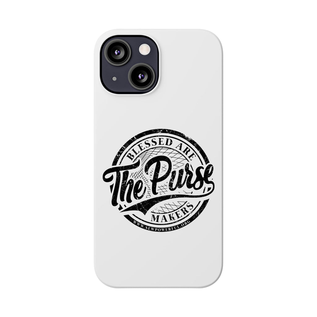 Slim Phone Case — "Blessed Are The Purse Makers" Vintage Script Phone Cover