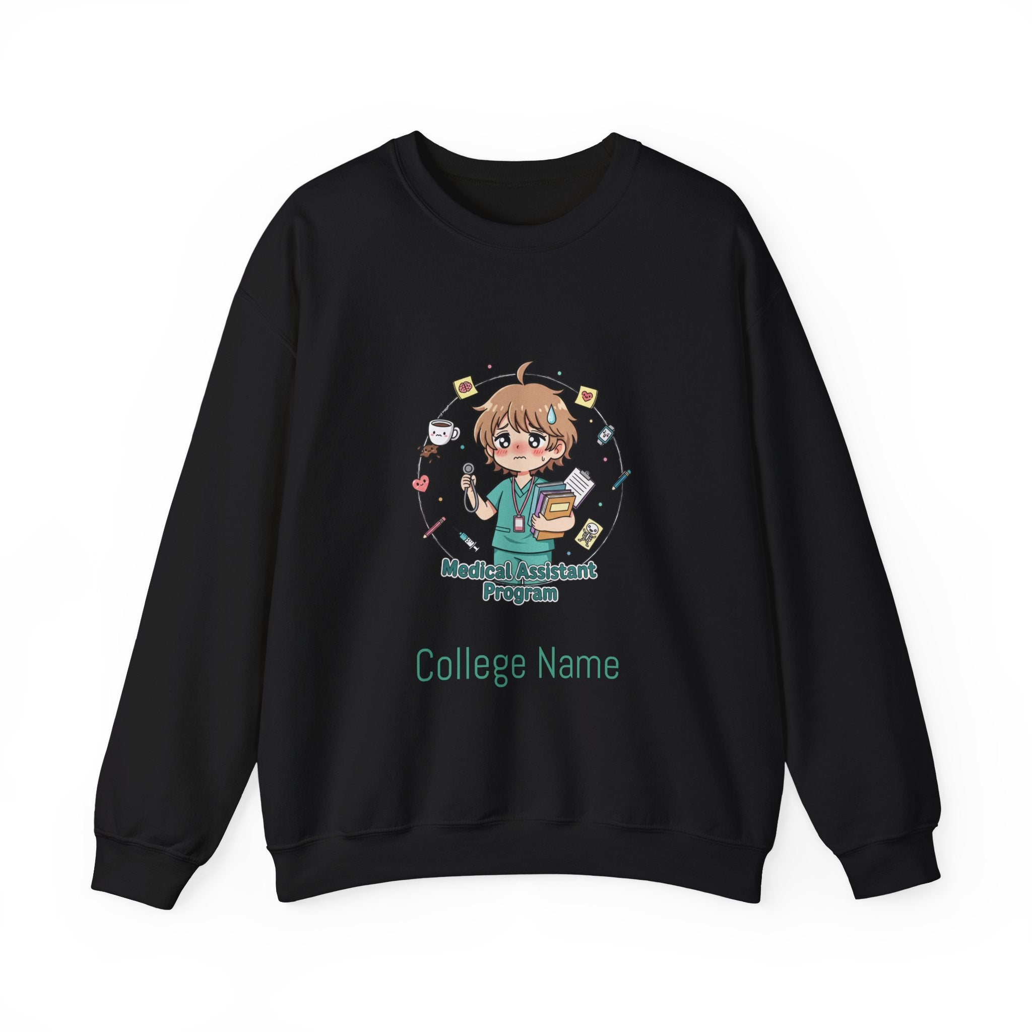 Medical Assistant Program Crewneck Sweatshirt — Cute Anime Student Design