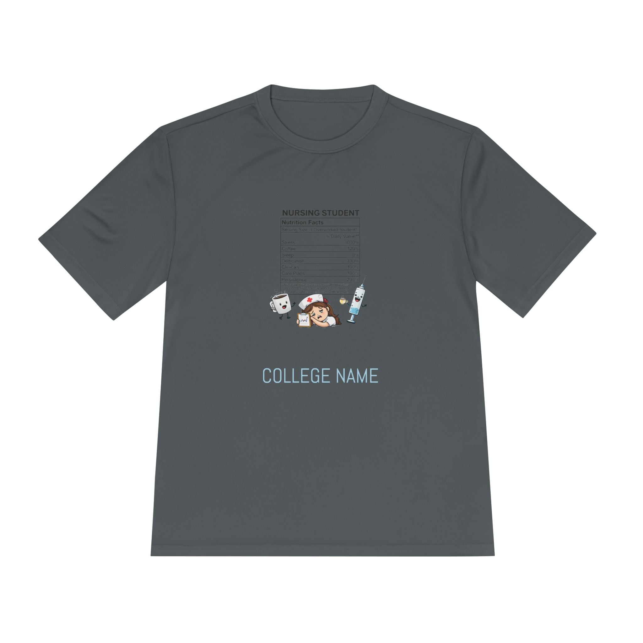 Nursing Student Nutrition Facts Tee — Funny Nursing School Gift