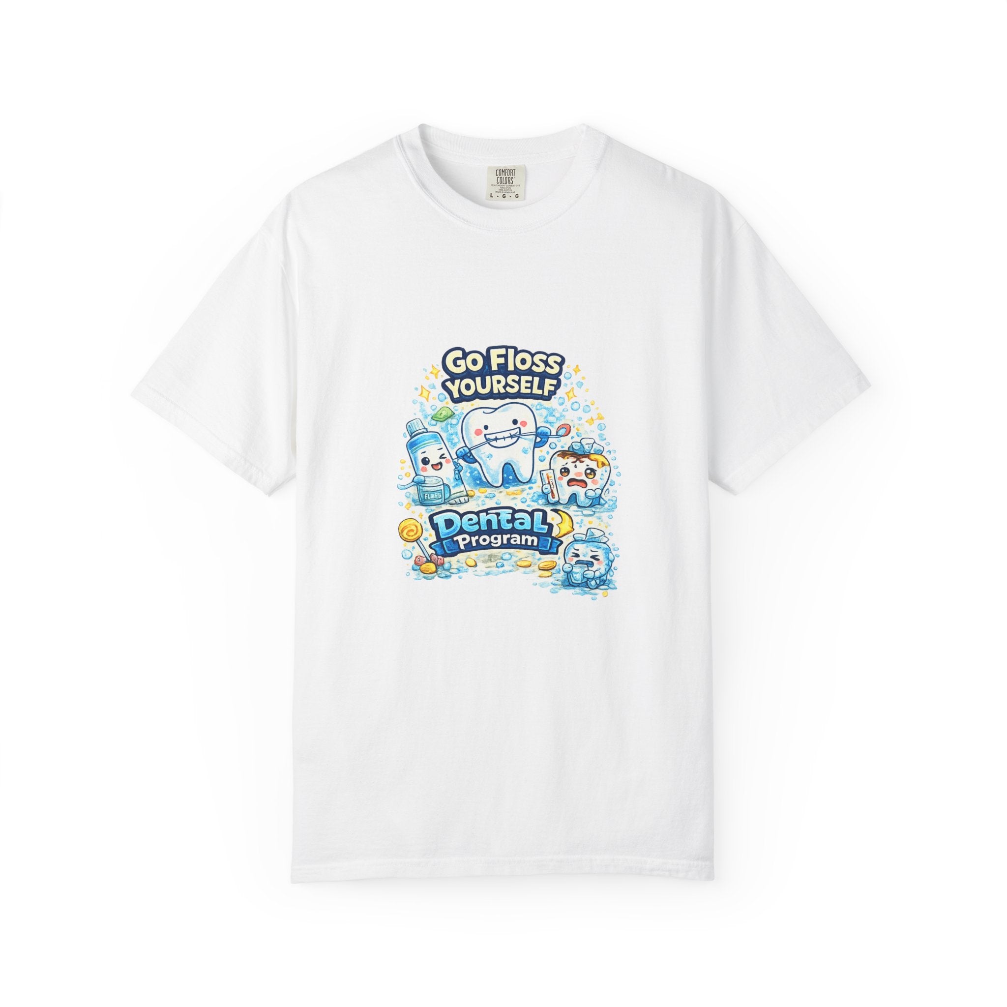 Go Floss Yourself Dental Program T-Shirt — Cute Tooth Cartoon Tee for Dental Students & Kids
