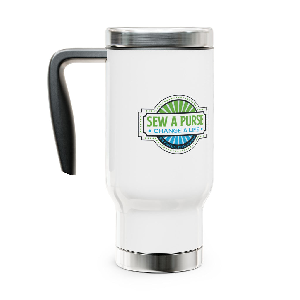 Sew A Purse Logo 14oz Stainless Steel Travel Mug with Handle