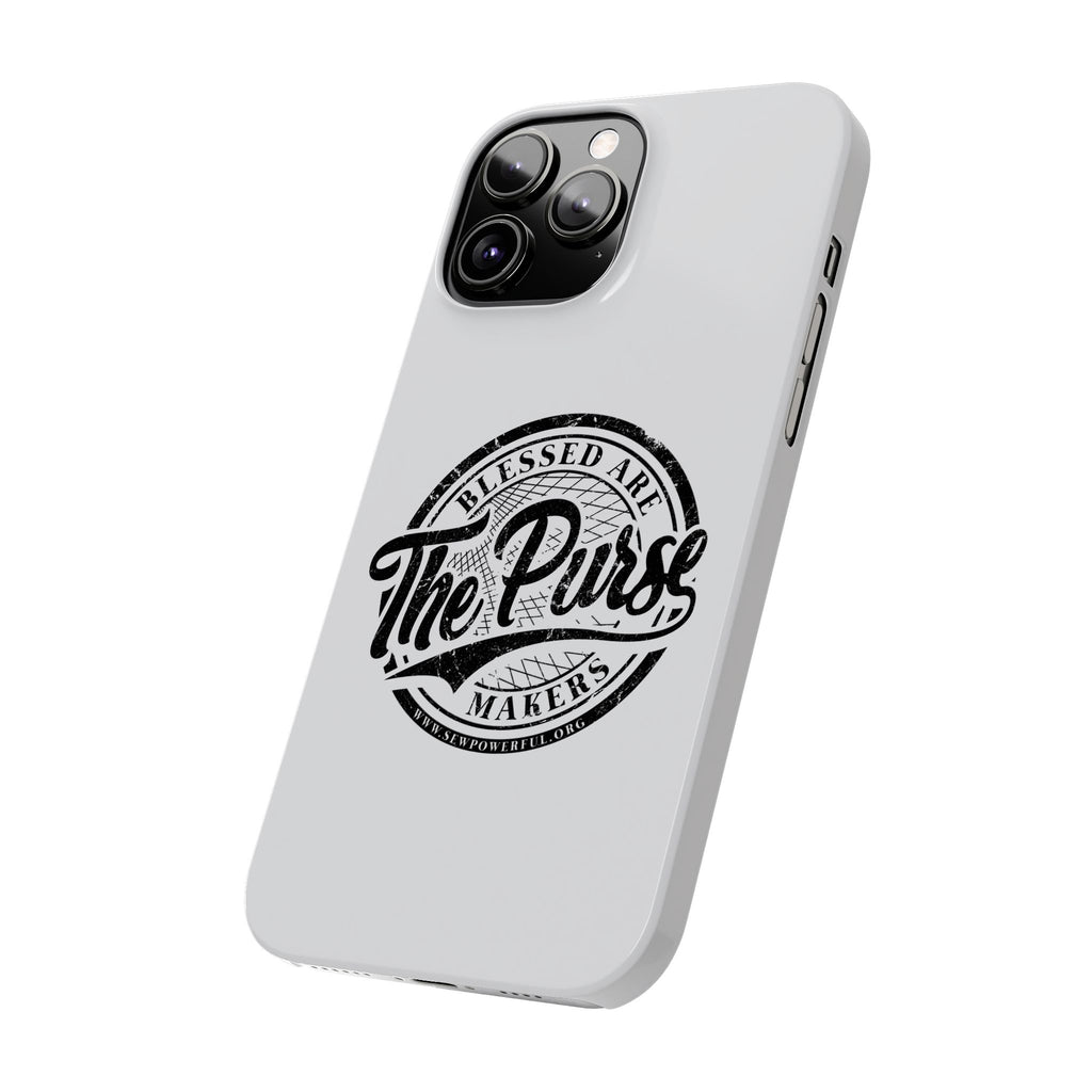 Slim Phone Case — "Blessed Are The Purse Makers" Vintage Script Phone Cover