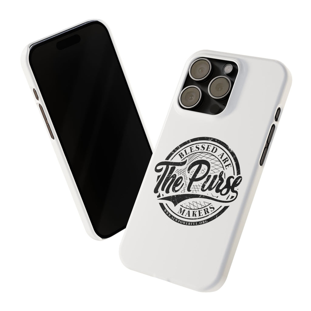 Slim Phone Case — "Blessed Are The Purse Makers" Vintage Script Phone Cover