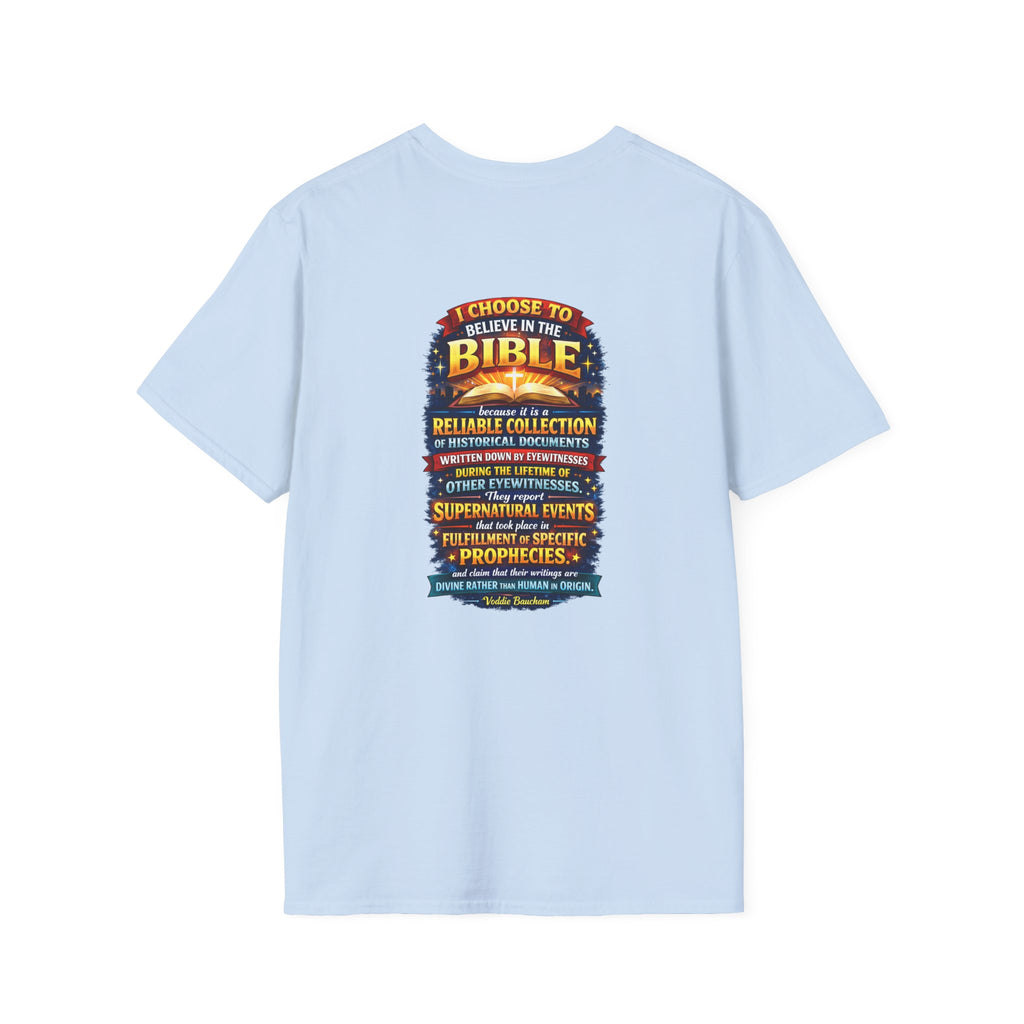 Bible Believer T-Shirt — "I Choose to Believe in the Bible" Faith Graphic Tee