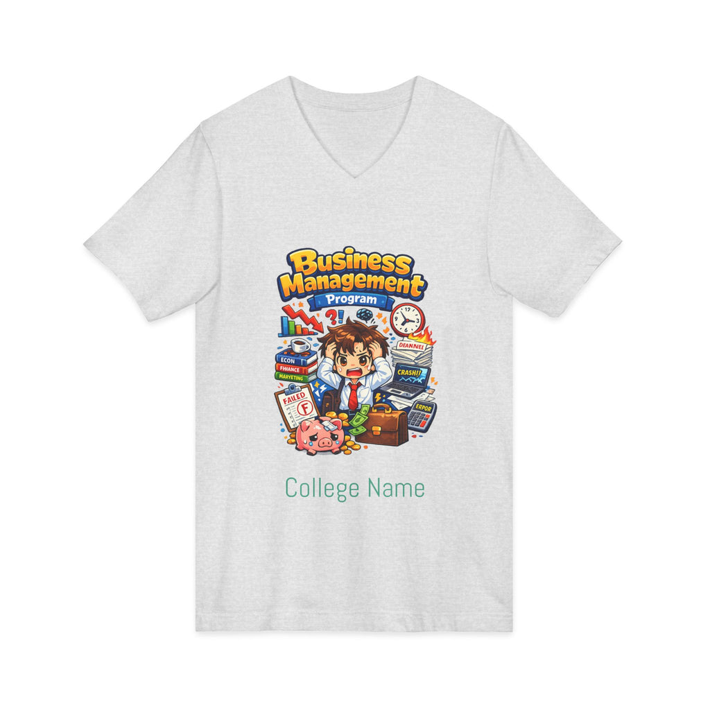 Business Management Program V-Neck Tee — College Student Career Prep Shirt