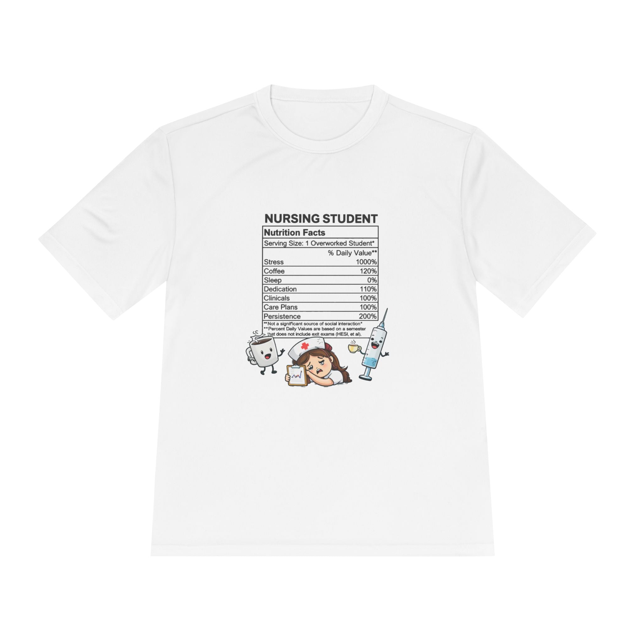Nursing Student Nutrition Facts Tee — Funny Nursing School Gift