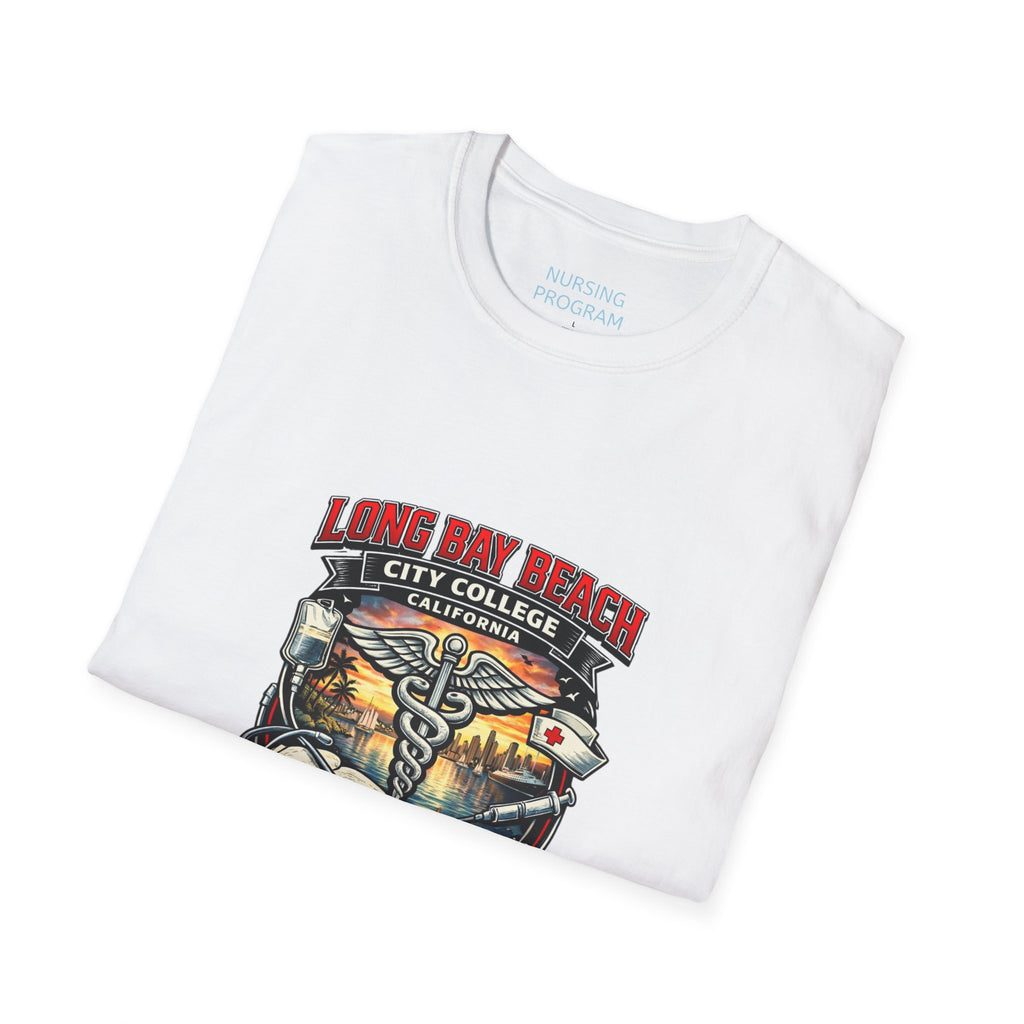 Long Beach City College Nursing Program T-Shirt — Caduceus Skull Patch Design