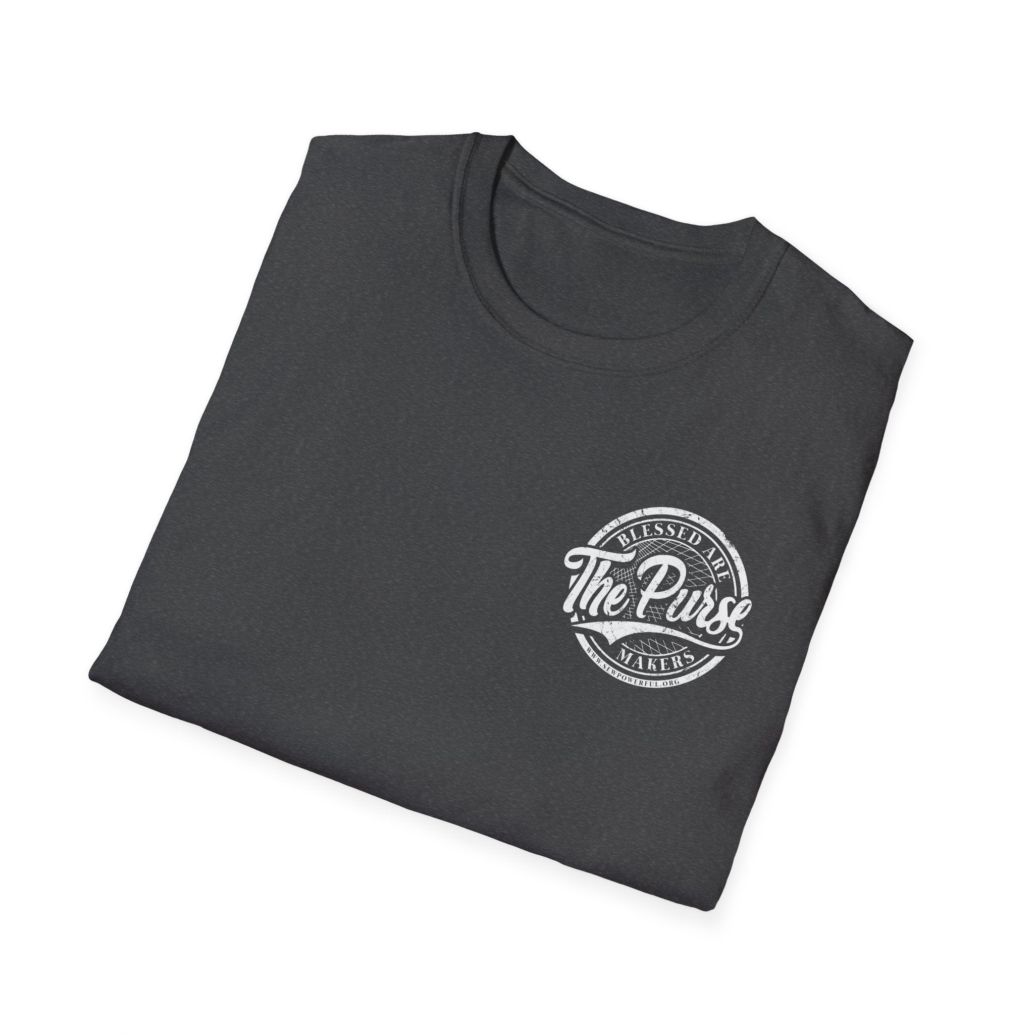 Blessed Are The Purse Makers Small White Logo T-Shirt