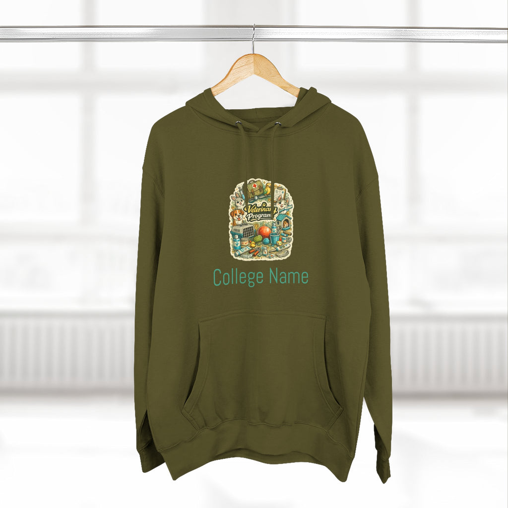 Veterinary Program Hoodie — Personalized College Name Fleece Pullover