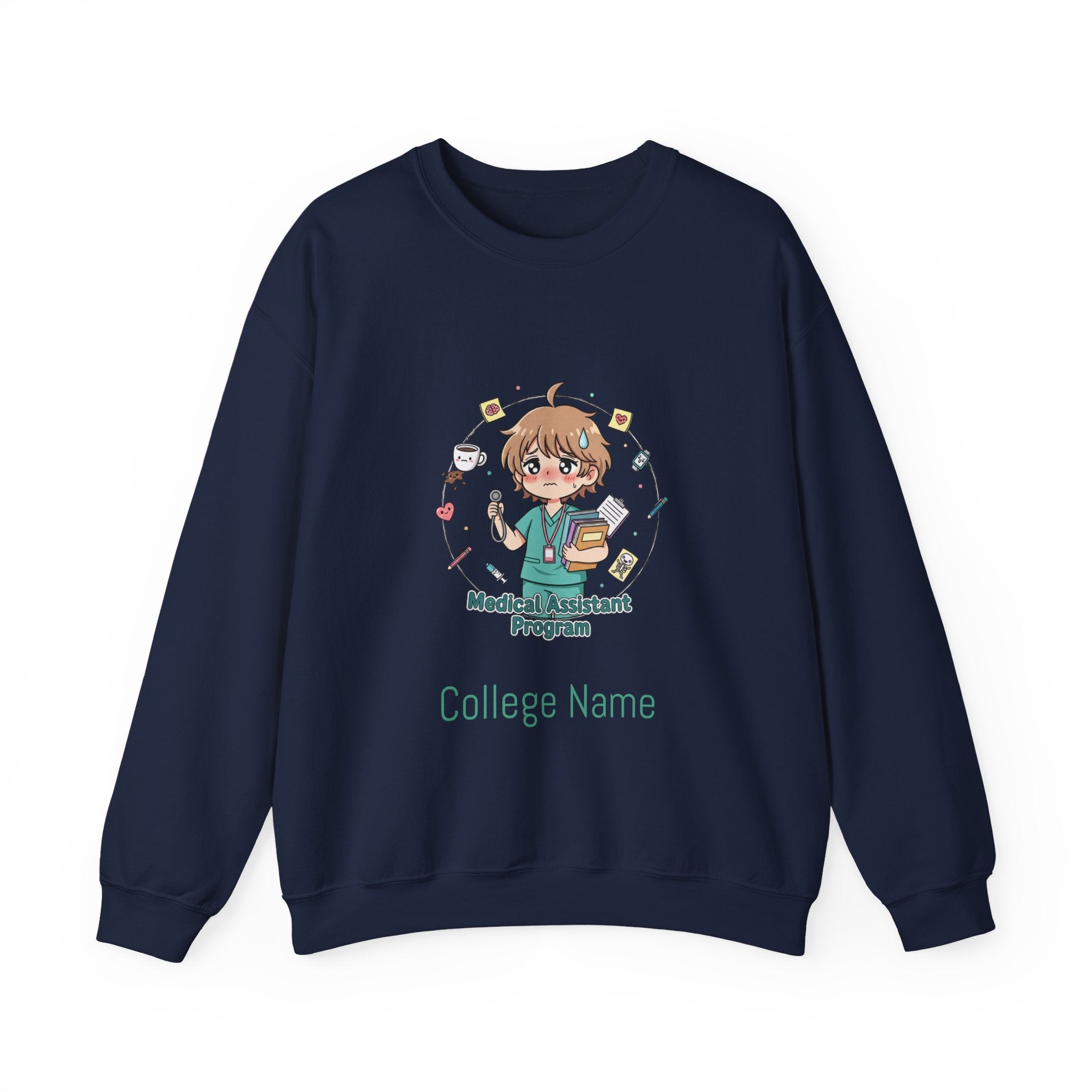 Medical Assistant Program Crewneck Sweatshirt — Cute Anime Student Design