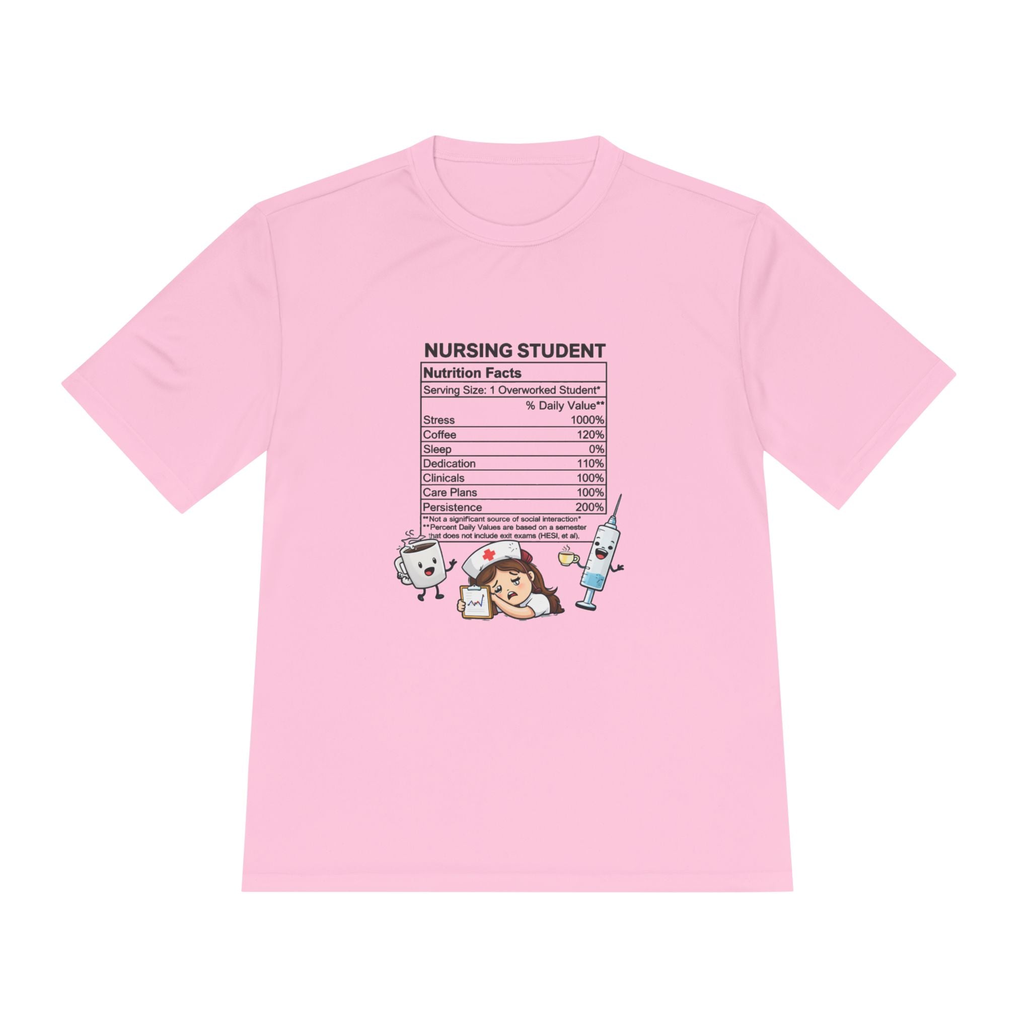 Nursing Student Nutrition Facts Tee — Funny Nursing School Gift