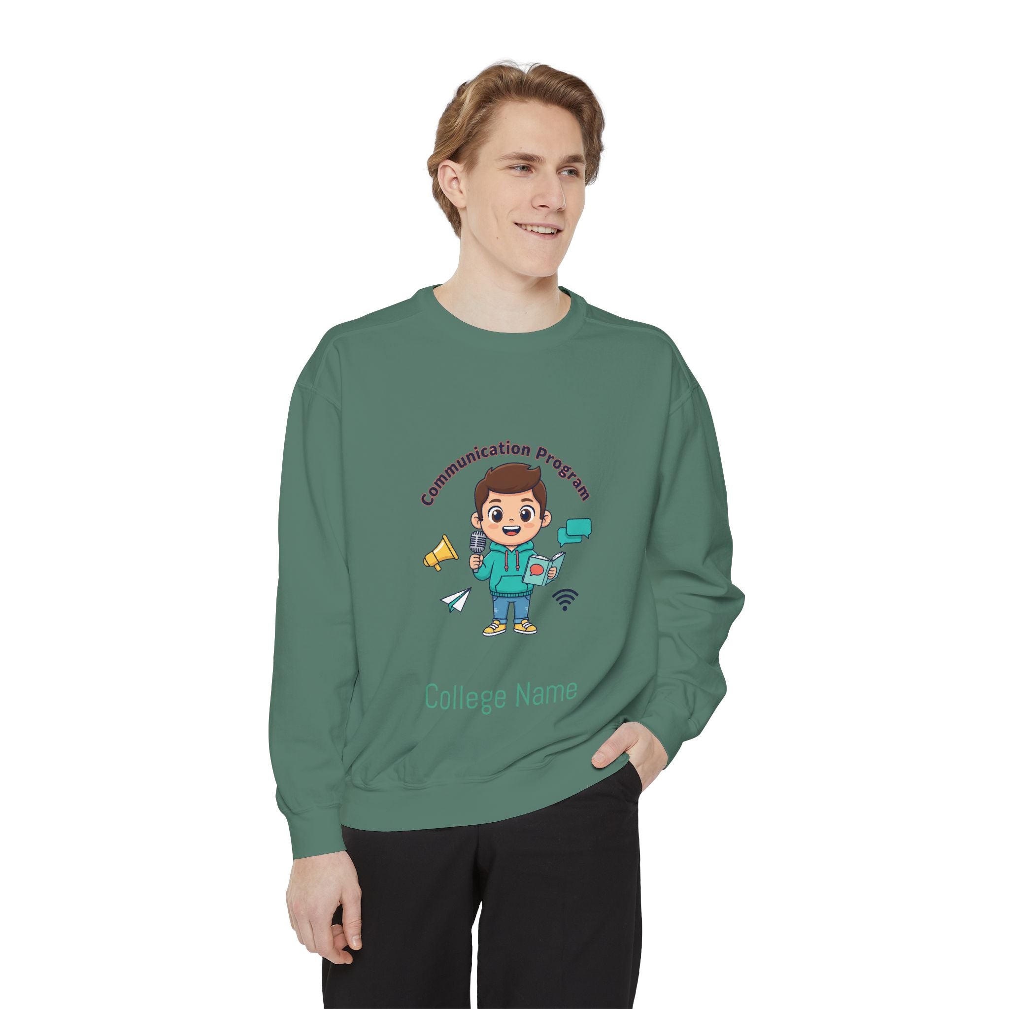 Communication Garment-Dyed Sweatshirt