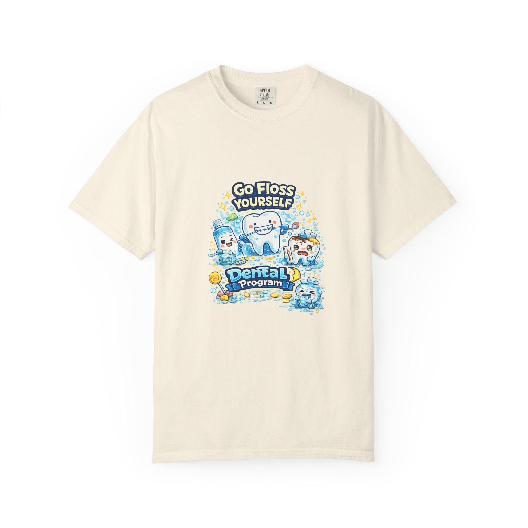 Go Floss Yourself Dental Program T-Shirt — Cute Tooth Cartoon Tee for Dental Students & Kids