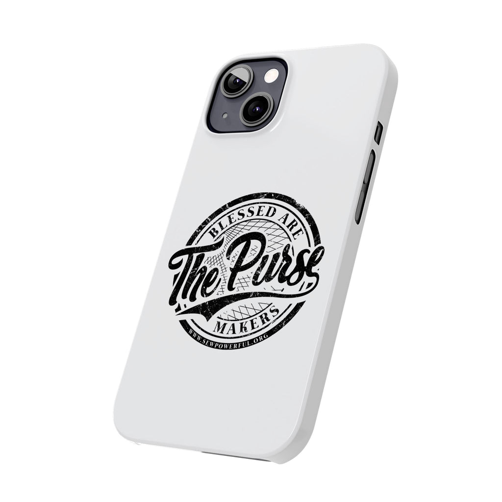 Slim Phone Case — "Blessed Are The Purse Makers" Vintage Script Phone Cover