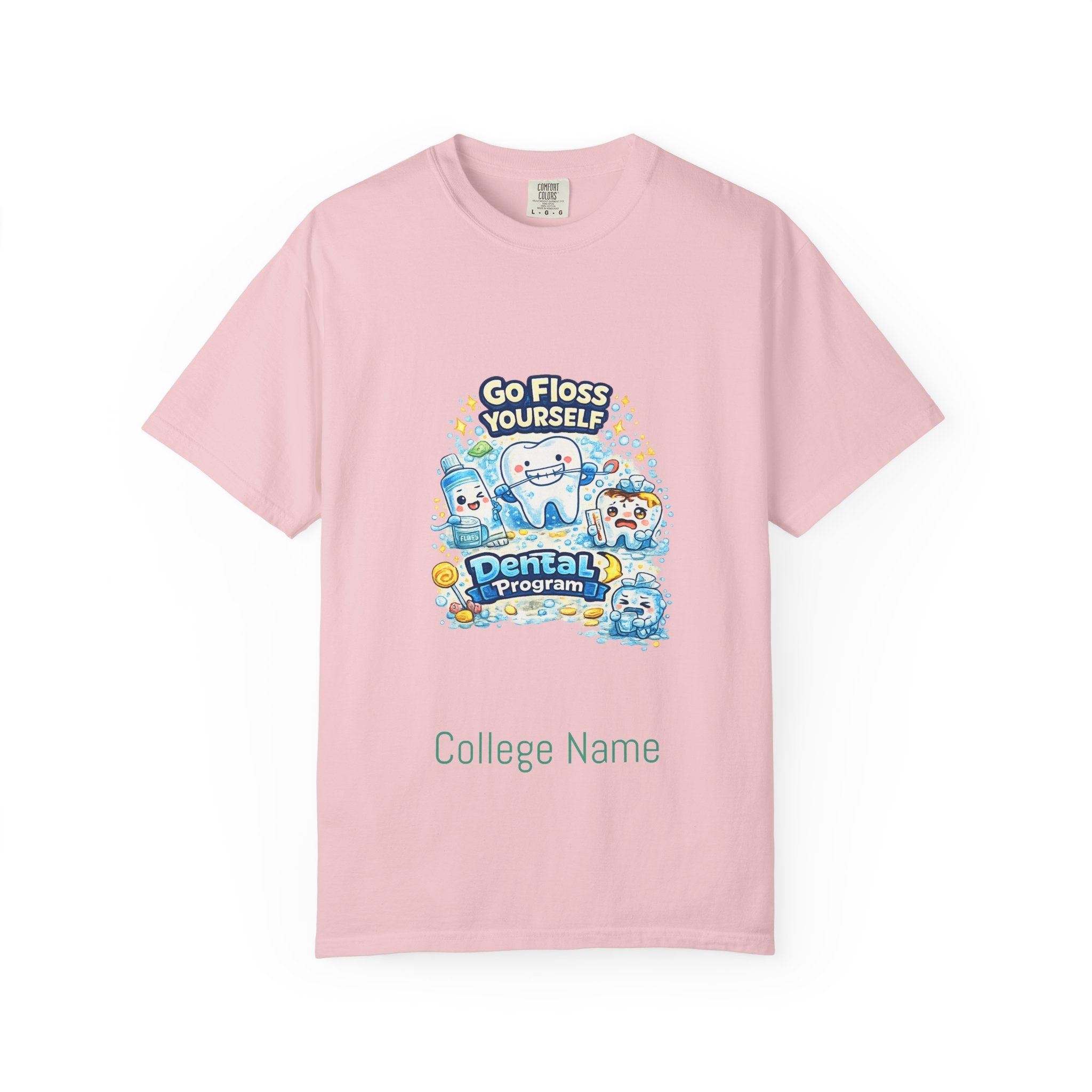 Go Floss Yourself Dental Program T-Shirt — Cute Tooth Cartoon Tee for Dental Students & Kids