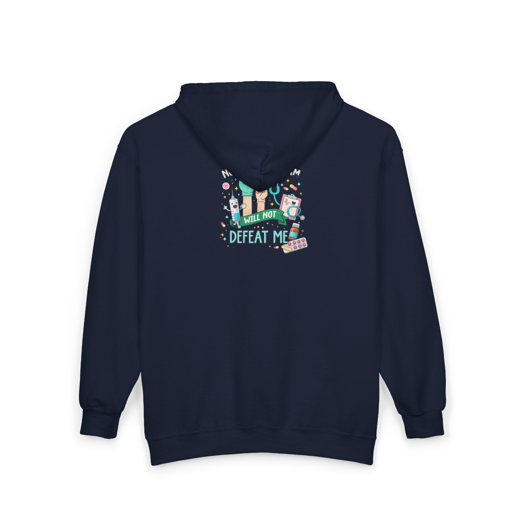 Nursing Program Zip Hoodie — 'Nursing Program Will Not Defeat Me' Full-Zip Sweatshirt
