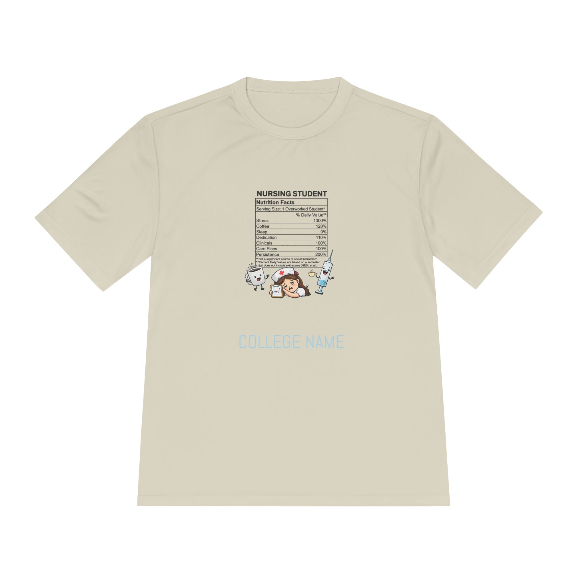 Nursing Student Nutrition Facts Tee — Funny Nursing School Gift