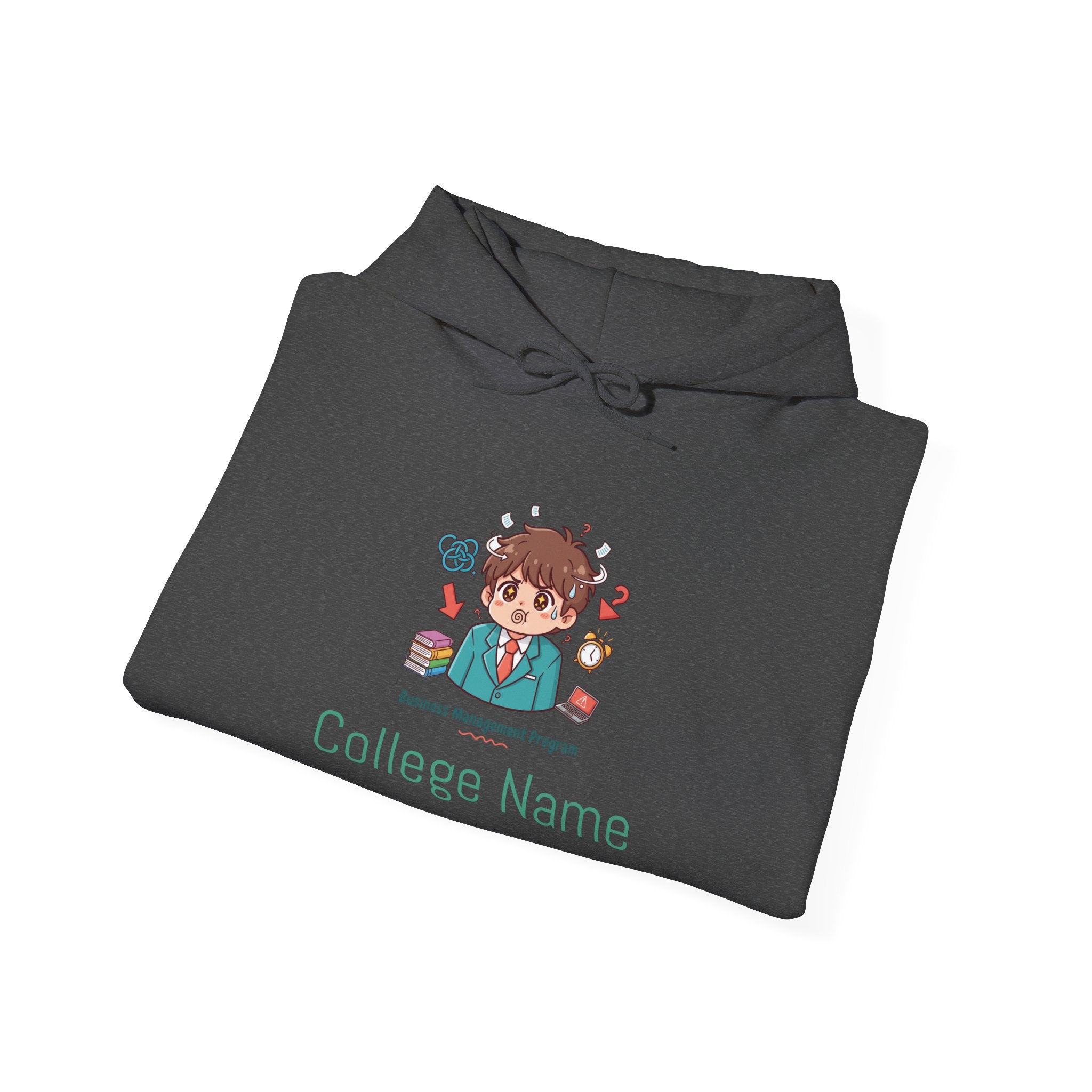 College Business Program Hoodie — Cute Student Mascot Design
