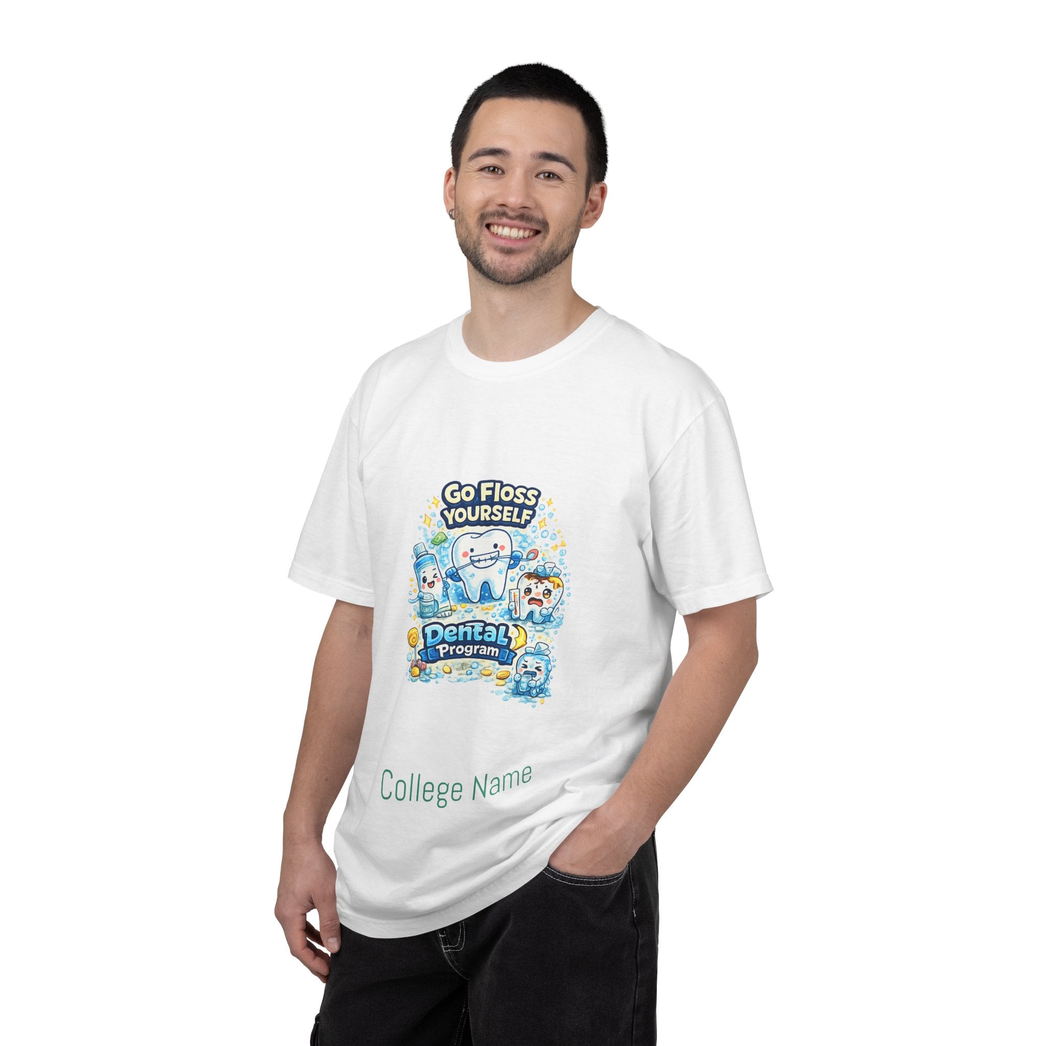 Go Floss Yourself Dental Program T-Shirt — Cute Tooth Cartoon Tee for Dental Students & Kids
