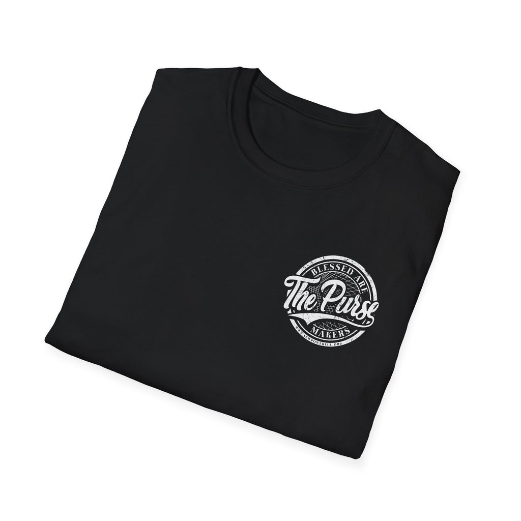 Blessed Are The Purse Makers Small White Logo T-Shirt