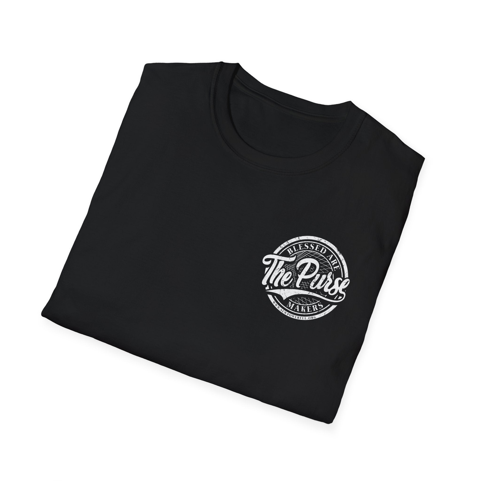 Blessed Are The Purse Makers Small White Logo T-Shirt