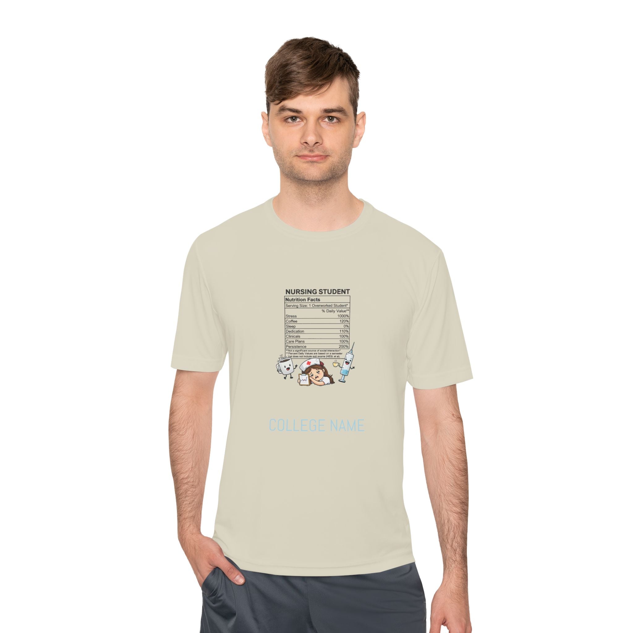Nursing Student Nutrition Facts Tee — Funny Nursing School Gift