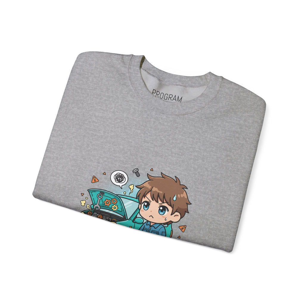 Automotive Program Crewneck Sweatshirt — Cute Mechanic Anime Design