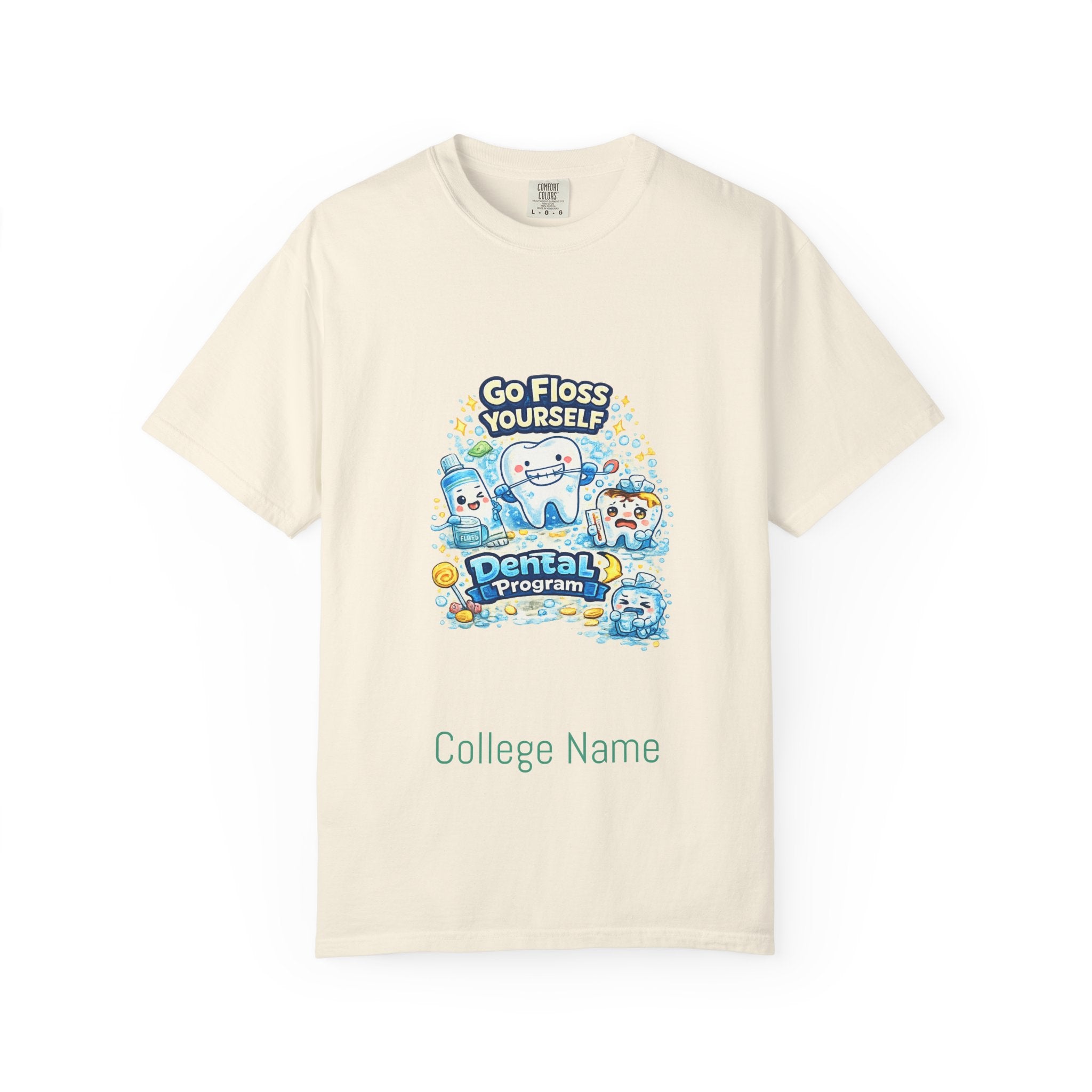 Go Floss Yourself Dental Program T-Shirt — Cute Tooth Cartoon Tee for Dental Students & Kids