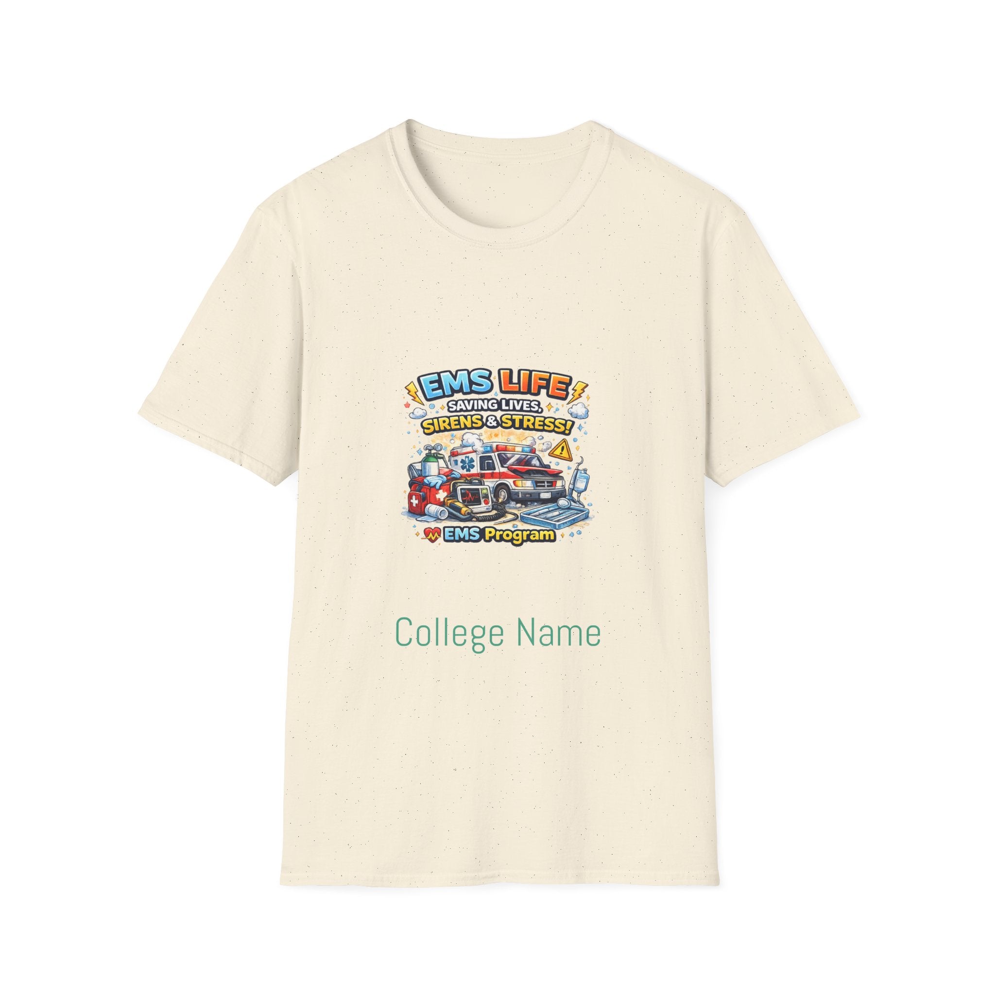 EMS Life T-Shirt – Emergency Medical Services Ambulance Graphic Tee (Customize College Name)